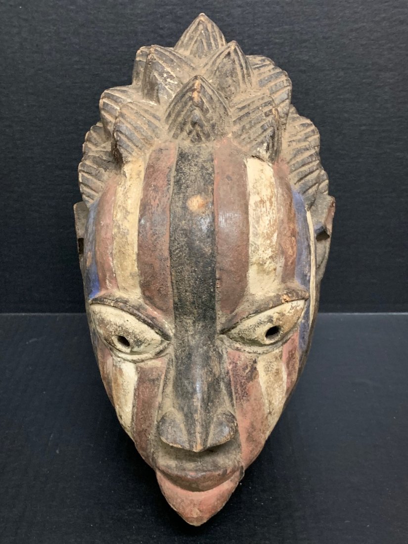 Yoruba Mask: African Art Yoruba Mask is from Nigeria. The dimension is 14 inches high x 7.5 inches wide. The shipping cost for domestic is $45.00 flat rate shipping within the Continental US, the International for