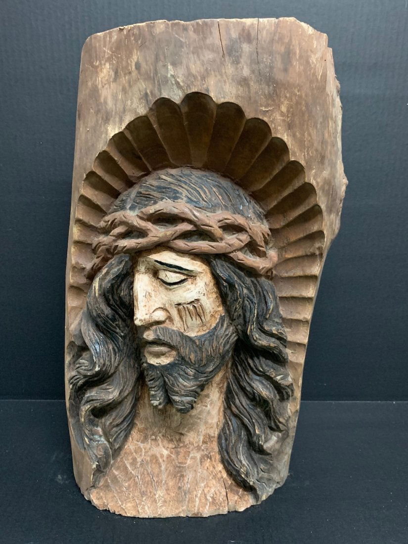 Large Carved Jesus Christ Wall Plaque (1 of 6)