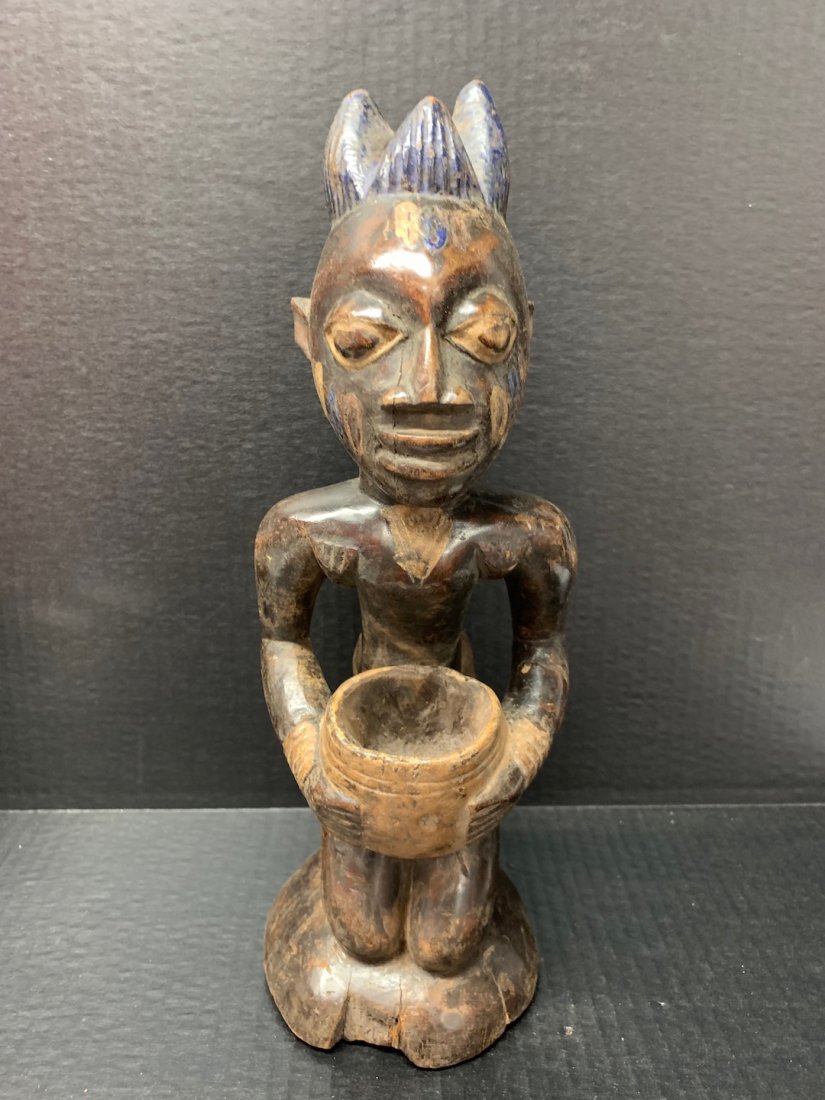 Yoruba Statue: African Art Yoruba Statue from Mali. The dimension is 13.5 inches high x 5 inches wide. The shipping cost for domestic is $55.00 flat rate shipping within the Continental US including handling, packin