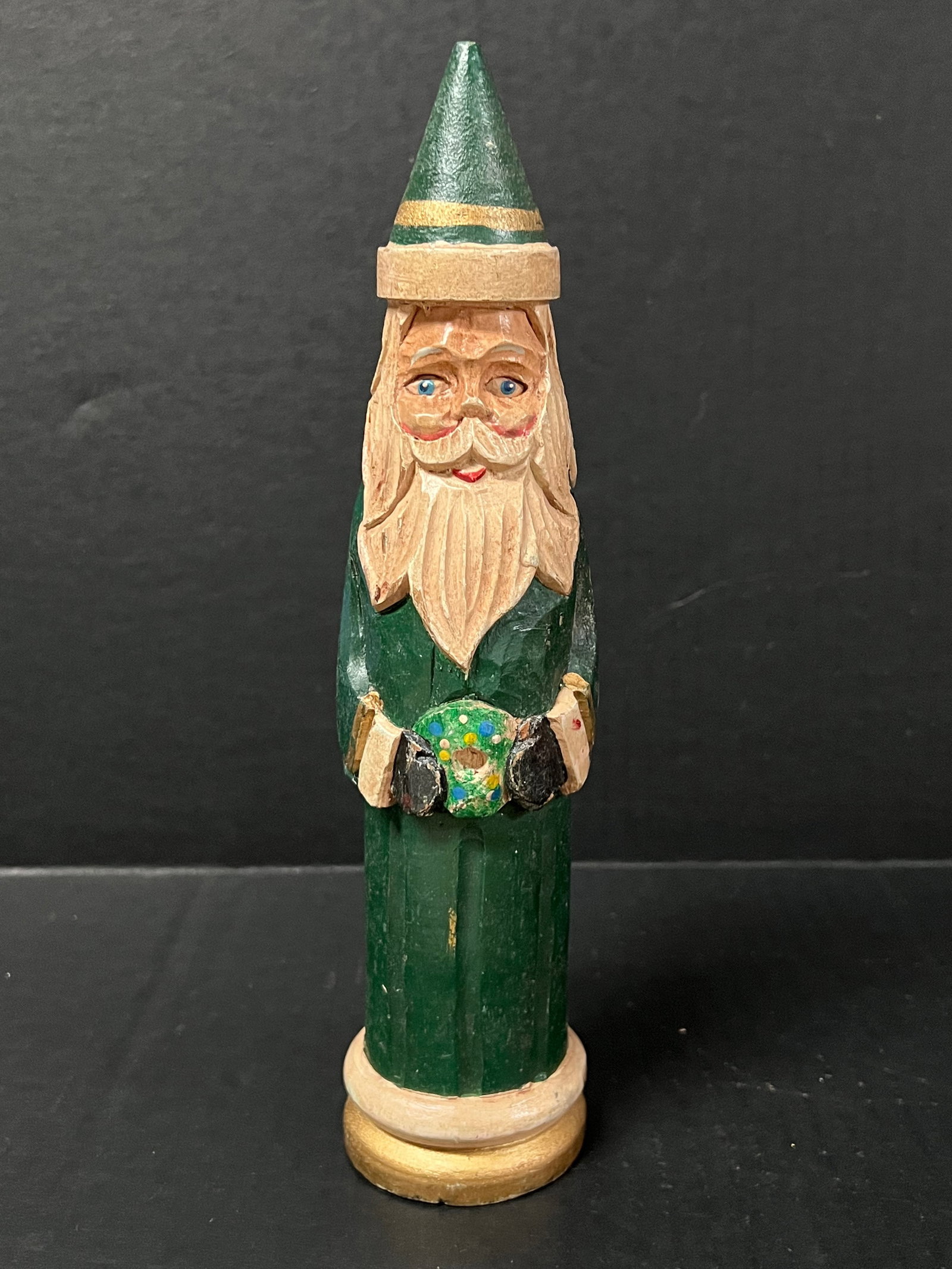 Carved Wood Santa Claus Pencil Shaped (1 of 5)