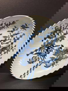 Porcelain Blue and White Charger/Large Plate: Chinese Art Porcelain Blue and White Charger/Large Plate. The dimension is 2.75 inches high x 13 inches wide. Please be aware that some of the items are vintage, secondhand, old ages, antiques and may