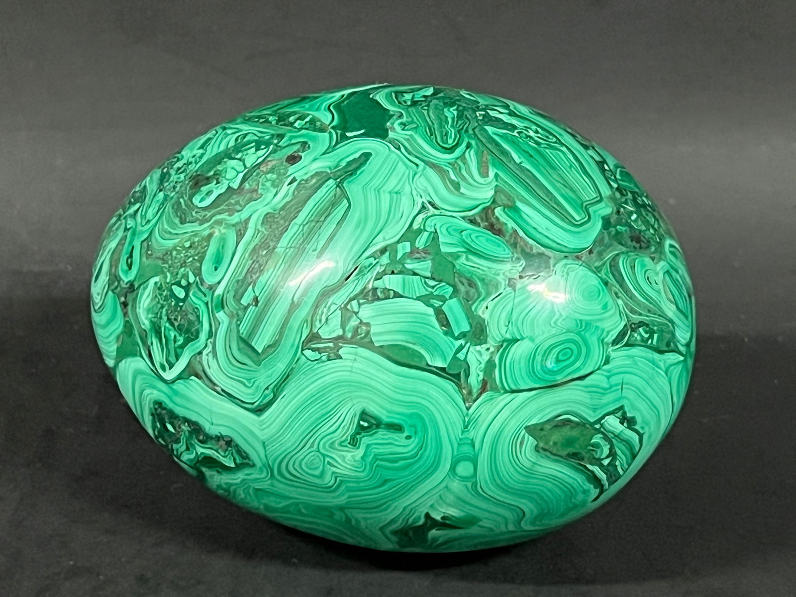Carved Malachite Stone Egg (1 of 7)