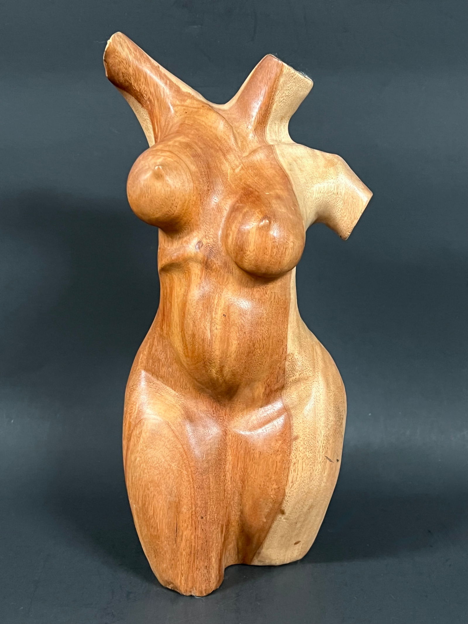 Carved Wood Female Nude Torso Body Sculpture (1 of 10)