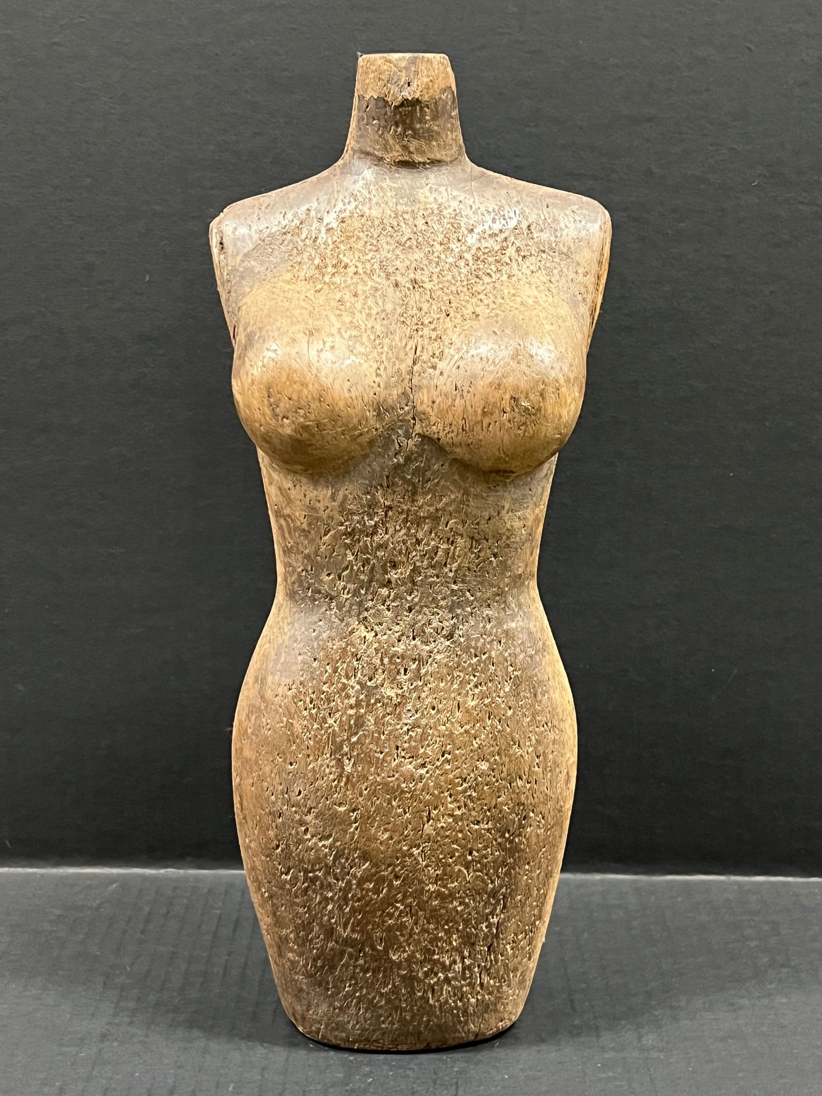 Carved Wood Mannequin Sculpture: Folk Art Carved Wood Mannequin Sculpture. The dimension is 15 inches high x 4 inches depth x 6 inches wide. Please be aware that some of the items are vintage, secondhand, old ages, antiques and may h