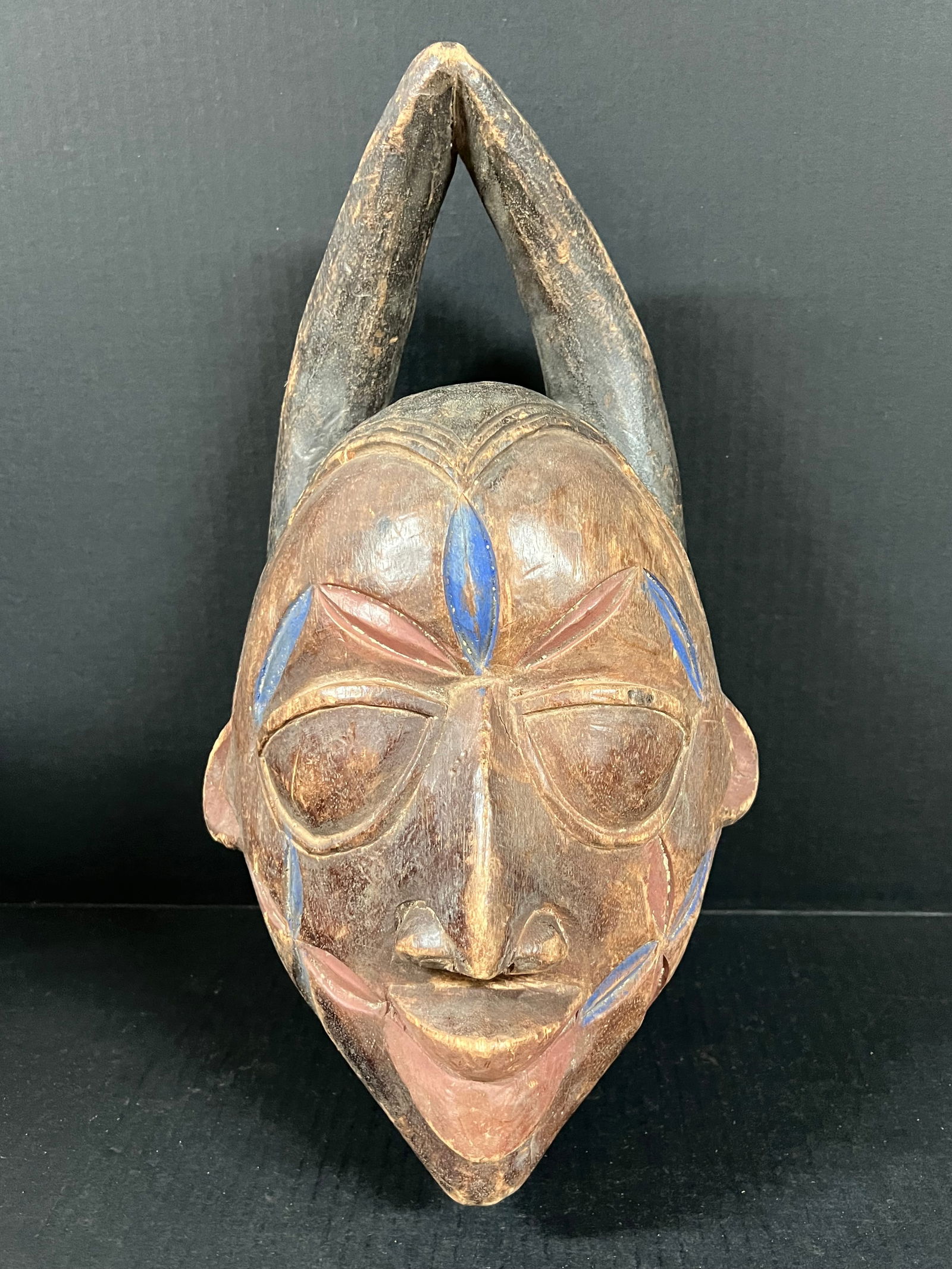 Yoruba Mask: African Tribal Art Yoruba Mask. The dimension is 16 inches high x 8 inches depth x 9.5 inches wide. Please be aware that some of the items are vintage, secondhand, old ages, antiques and may have a de