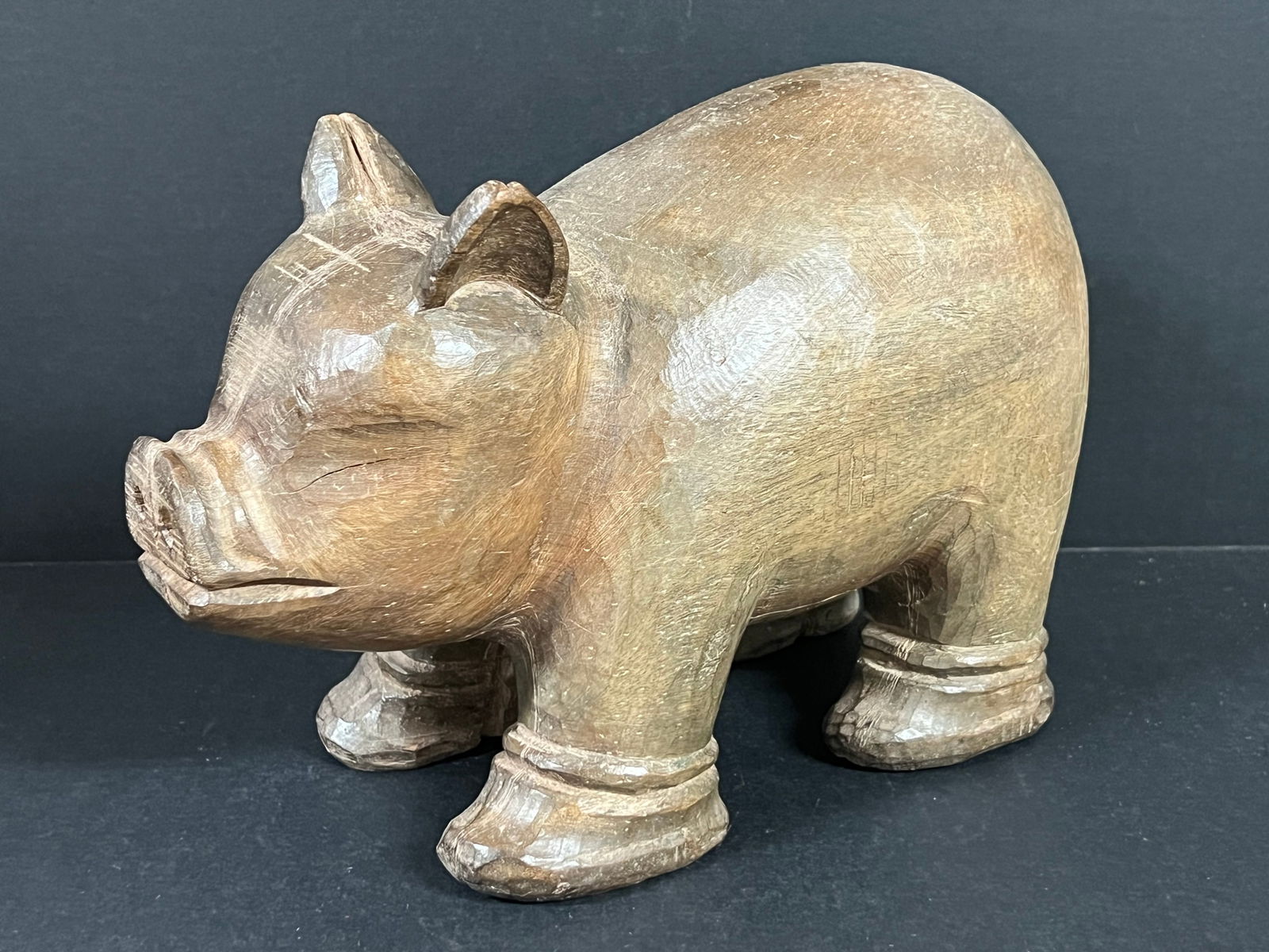 Carved Wood Pig (1 of 8)