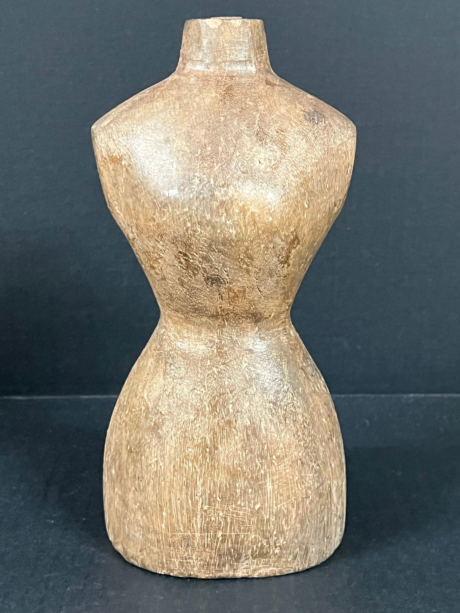 Carved Wood Mannequin - Torso: Decorative Art Carved Wood Papermache Mold of Mannequin -Torso. The dimension is 9.5 inches high x 4 inches depth x 4.5 inches wide. Please be aware that some of the items are vintage, secondhand,
