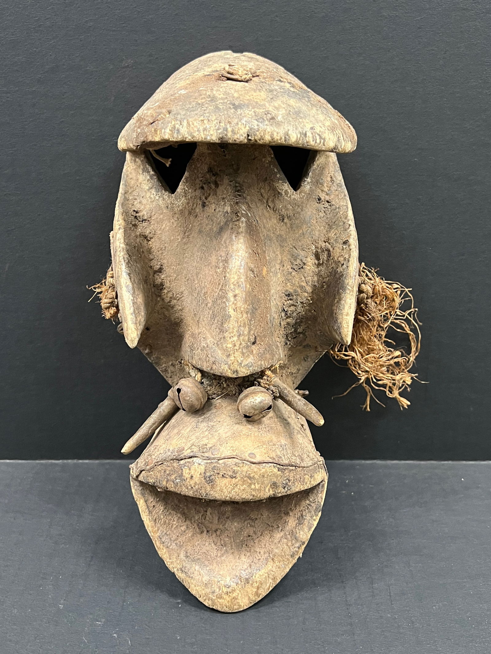 Dogon Mask: African Tribal Art Dogon Mask. The dimension is 12 inches high x 5.5 inches wide. Please be aware that some of the items are vintage, secondhand, old ages, antiques and may have a defects or sign of