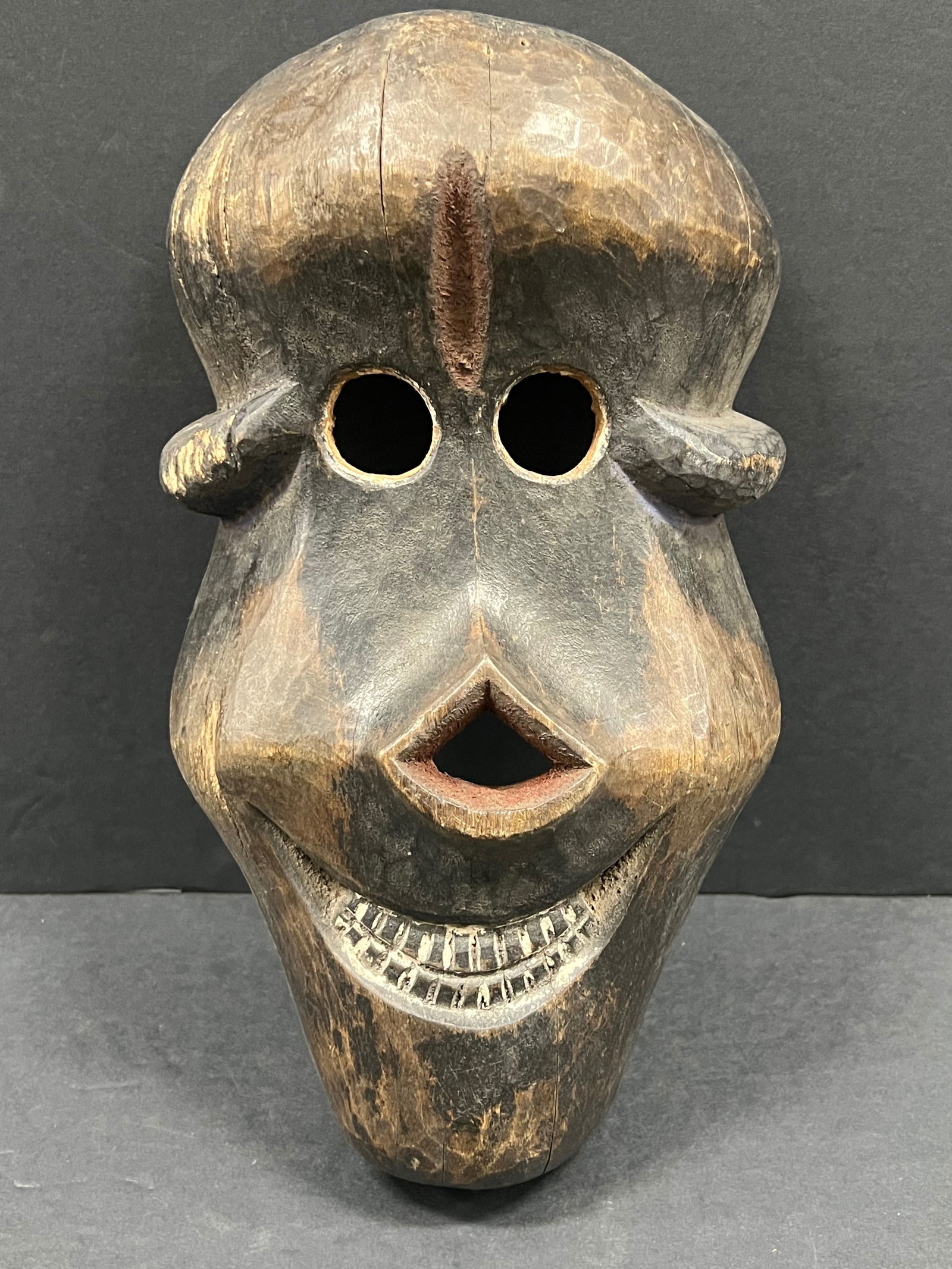 Monkey Bulu Mask: African Tribal Art Monkey Bulu Mask. The dimension is 12 inches high x 7 inches wide. Please be aware that some of the items are vintage, secondhand, old ages, antiques and may have a defects or sign