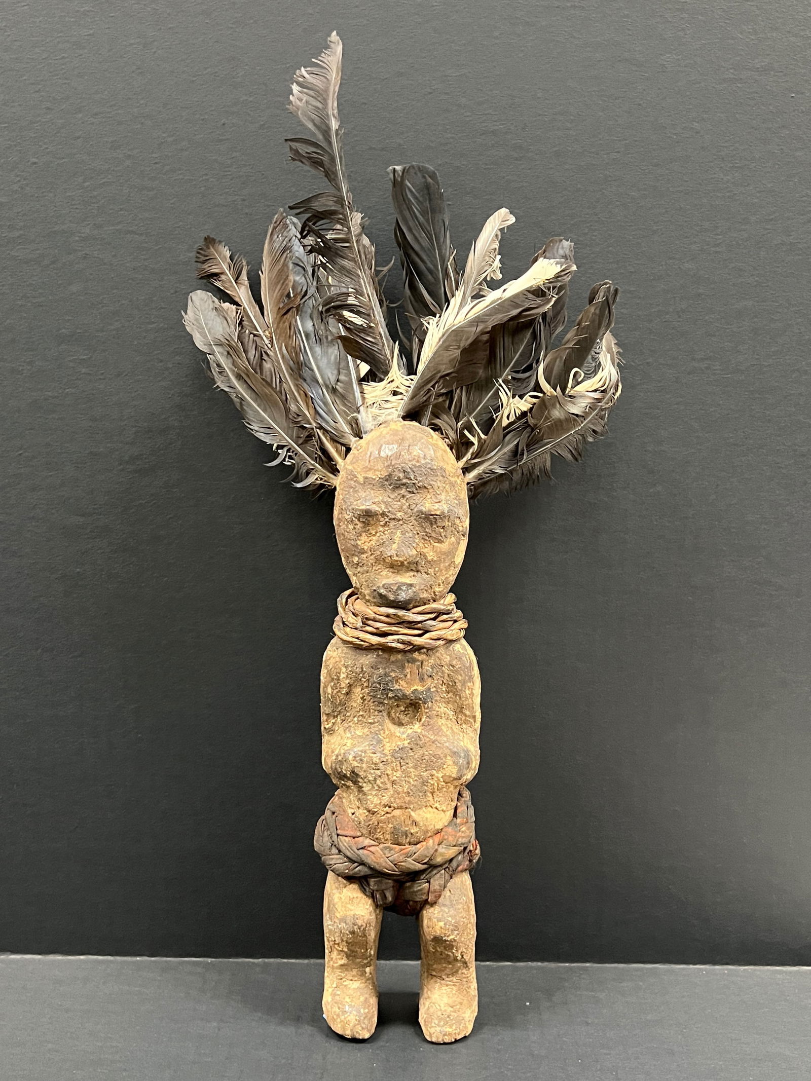 Oromo Statue: African Tribal Art Oromo Statue .The dimension is 13 inches high x 3.5 inches wide. Please be aware that some of the items are vintage, secondhand, old ages, antiques and may have a defects or sign of