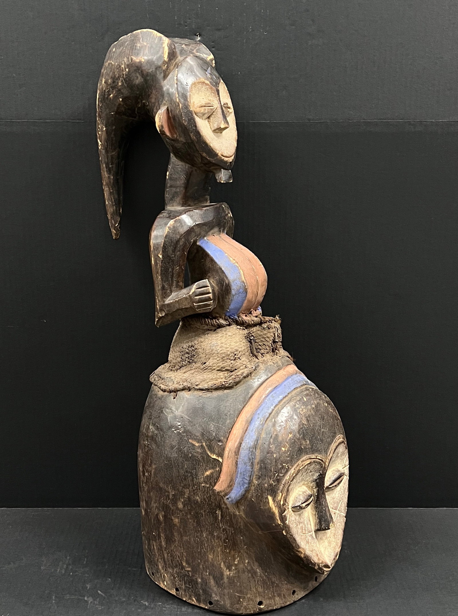 Large Kwele Helmet Mask - 9