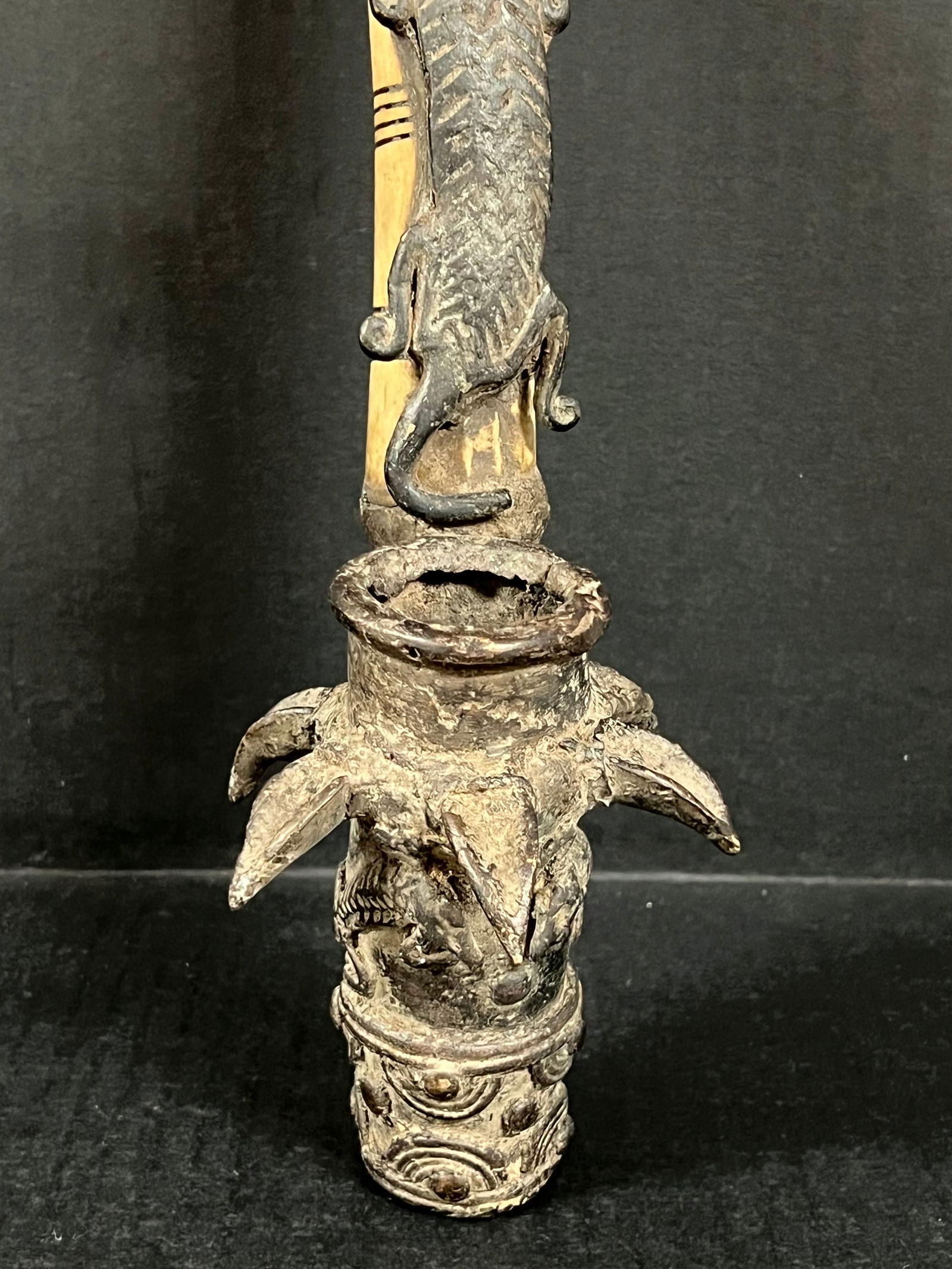 Chokwe Bronze and Bone Pipe - 2