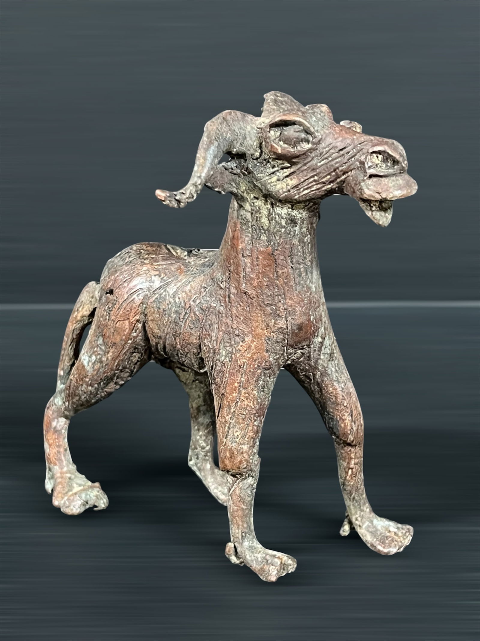 Bronze Goat Sculpture: African Tribal Art Bronze Goat Sculpture. The dimension is 4.5 inches high x 4 inches wide. Please be aware that some of the items are vintage, secondhand, old ages, antiques and may have a defects
