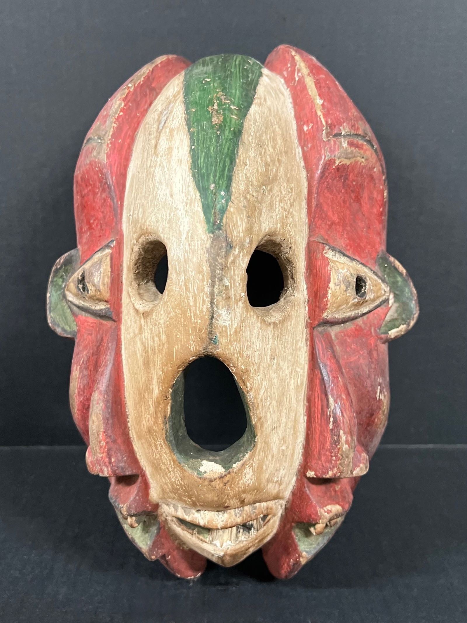 Bulu Monkey Mask: African Tribal Art Bulu Monkey Mask. The dimension is 12 inches high x 6.5 inches depth x 8.5 inches wide. Please be aware that some of the items are vintage, secondhand, old ages, antiques and may ha