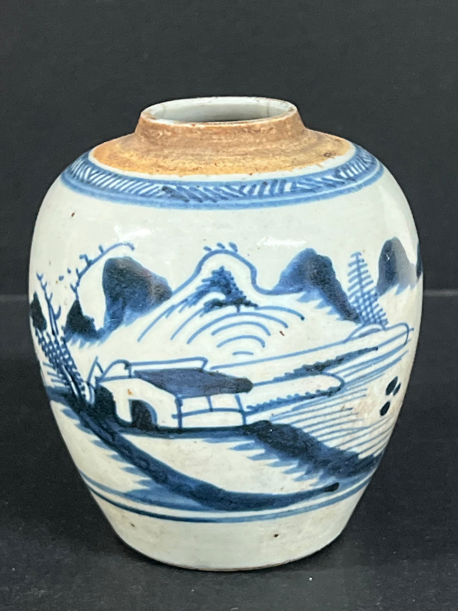 Small Porcelain Blue and White Jar (1 of 8)