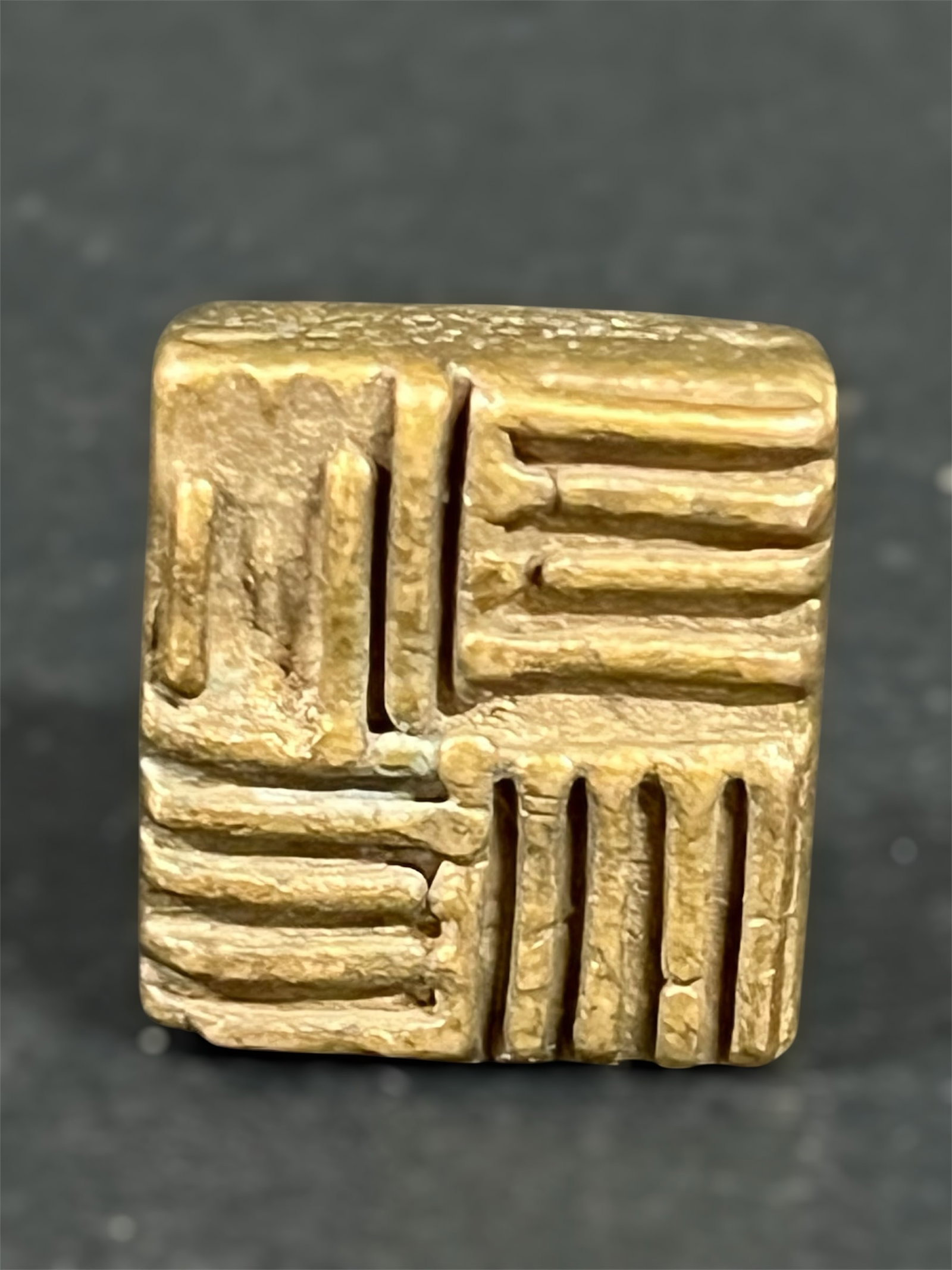 Akan Goldweight: African Tribal Art Akan Goldweight. The dimension is 1 inch high x 1.25 inches wide. Please be aware that some of the items are vintage, secondhand, old ages, antiques and may have a defects or sign