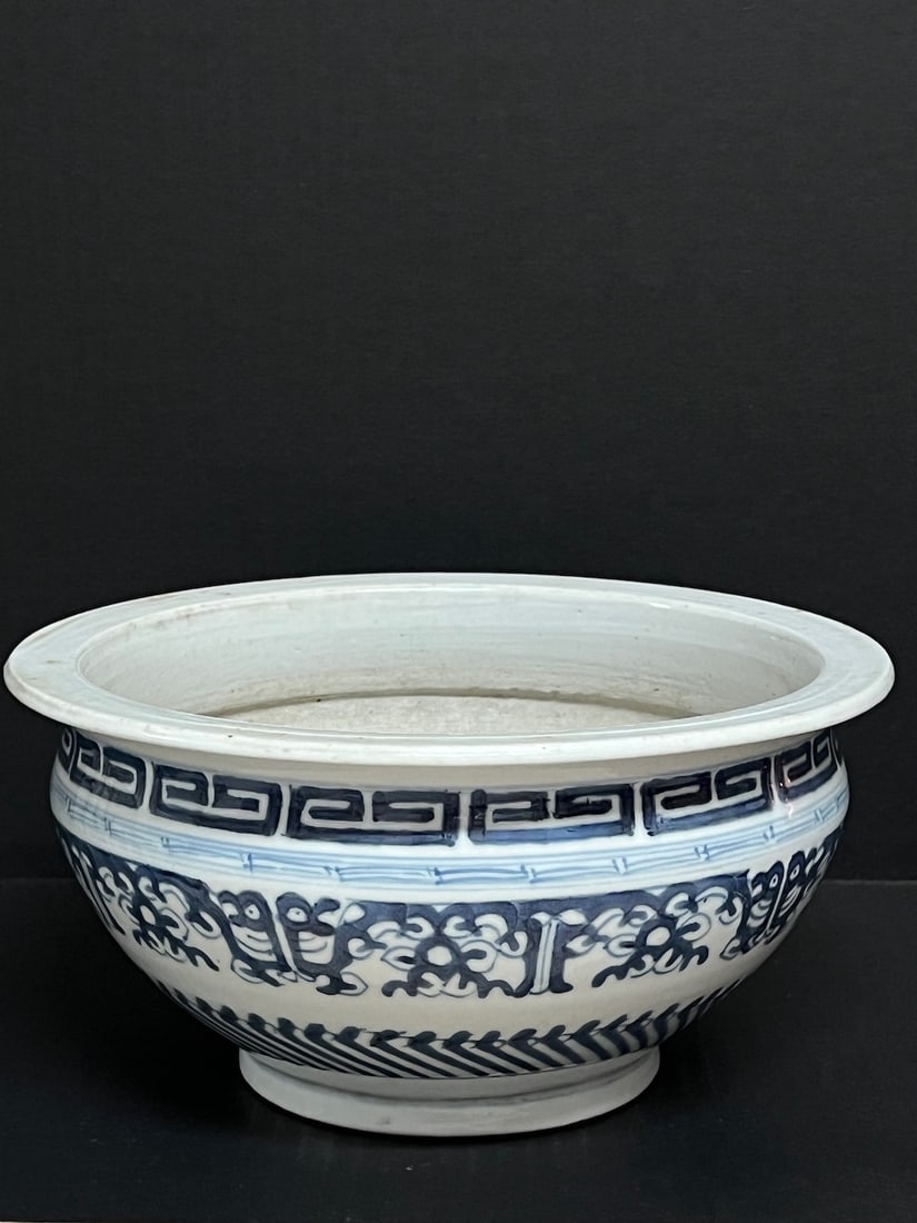 Porcelain Blue and White Incense Burner: Chinese Art Porcelain Blue and White Incense Burner. The dimension is 5.5 inches high x 10.5 inches wide. Please be aware that some of the items are vintage, secondhand, old ages, antiques and may