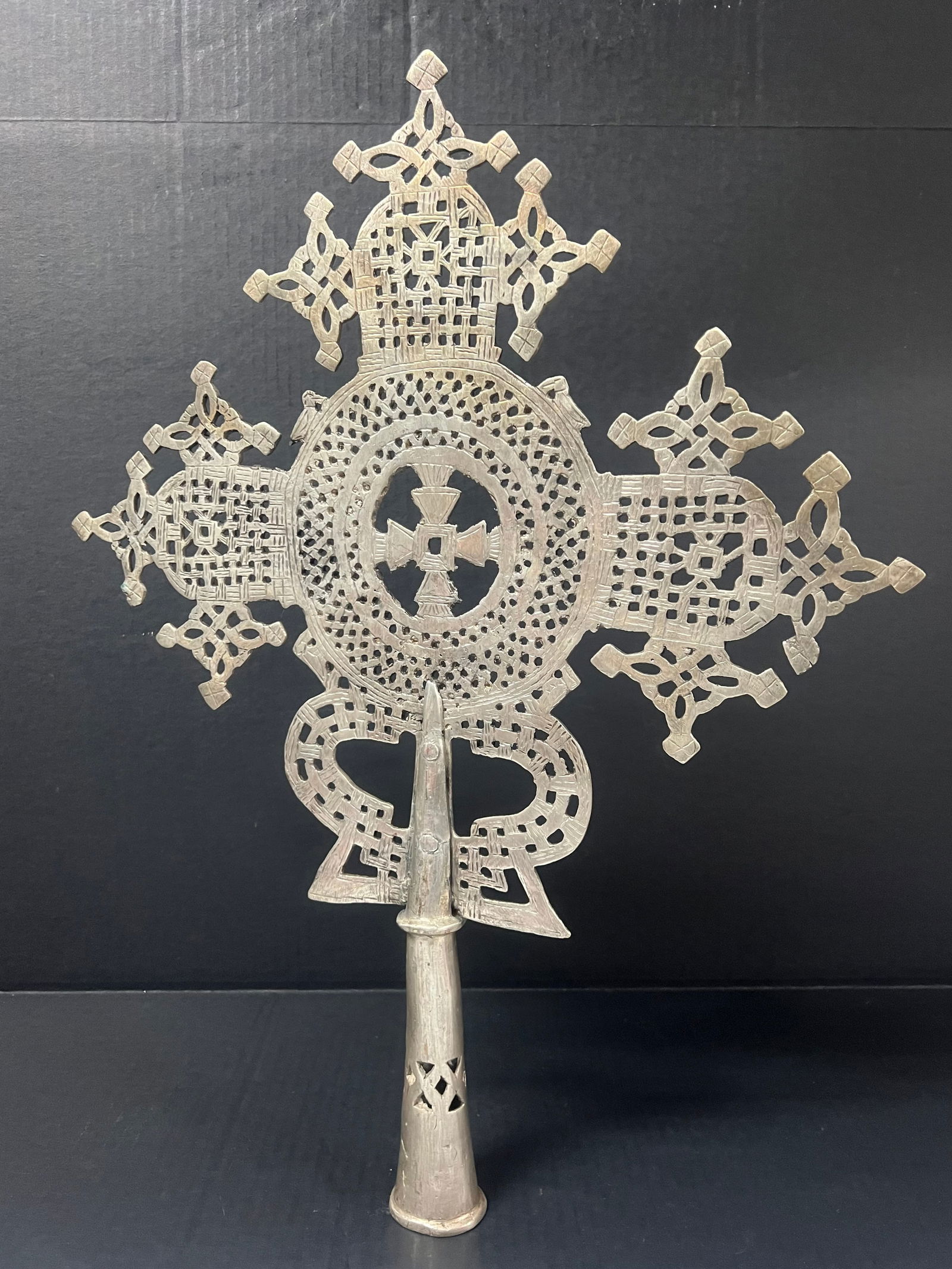 Large Ethiopian Processional Coptic Cross - 3
