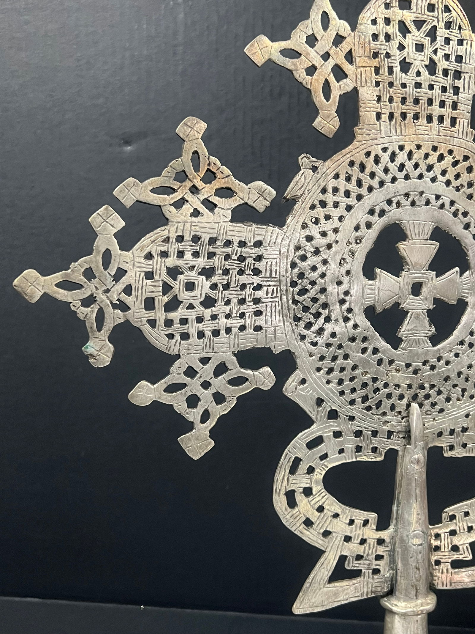 Large Ethiopian Processional Coptic Cross - 5