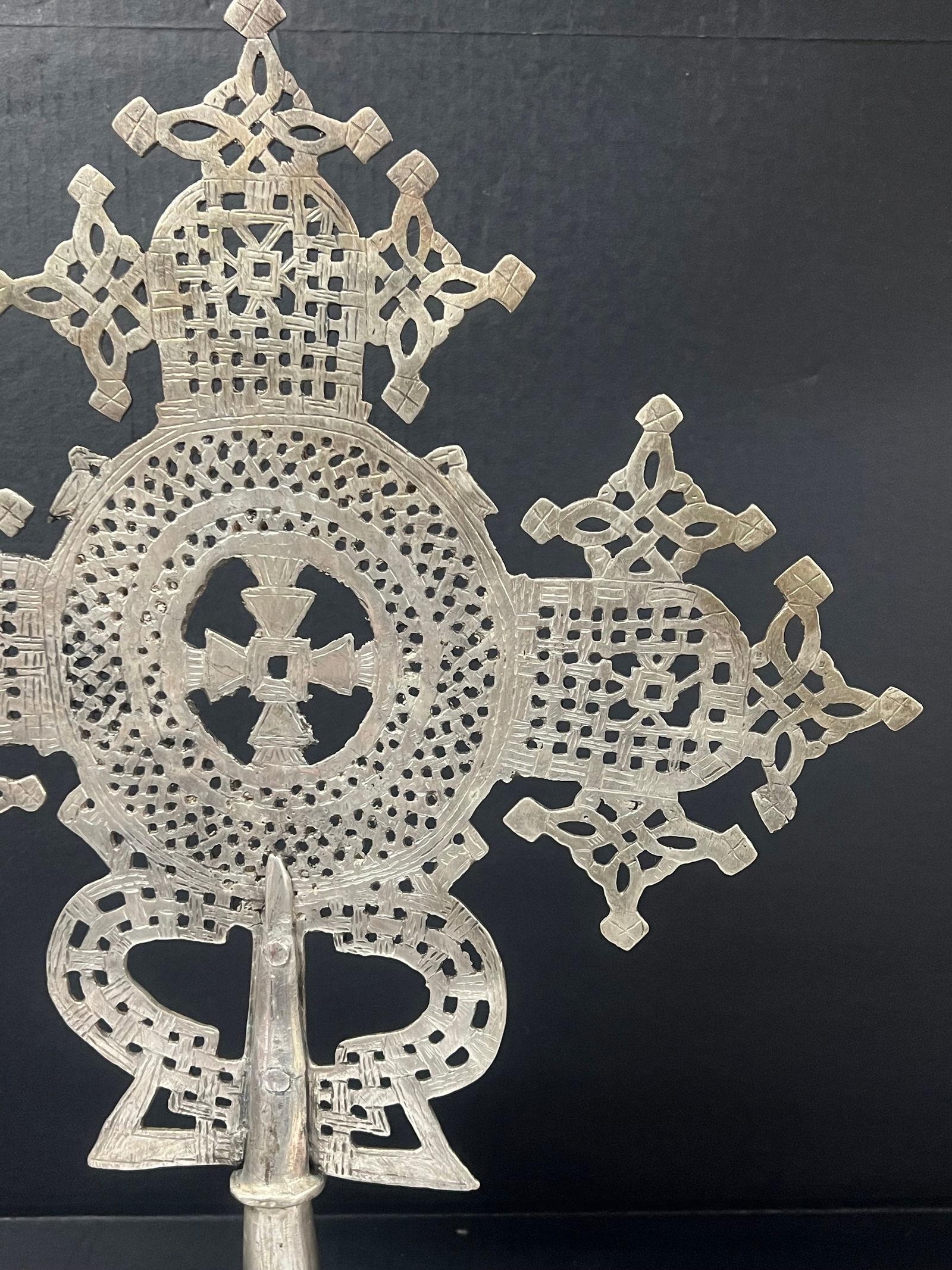 Large Ethiopian Processional Coptic Cross - 6