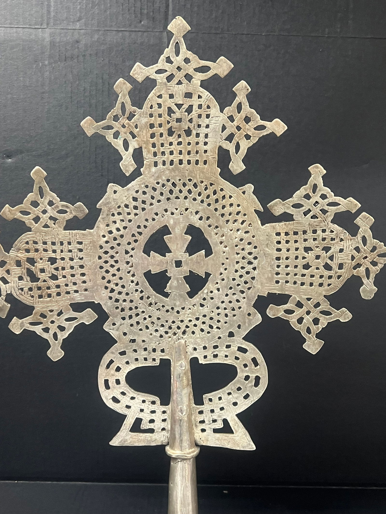 Large Ethiopian Processional Coptic Cross - 7