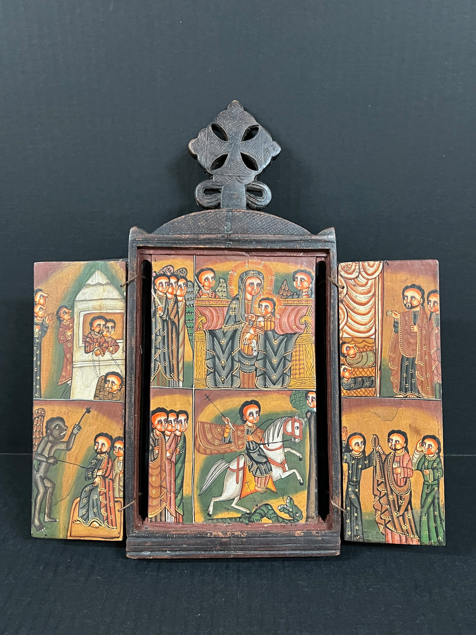 Ethiopian Coptic Triptych Icon - 2