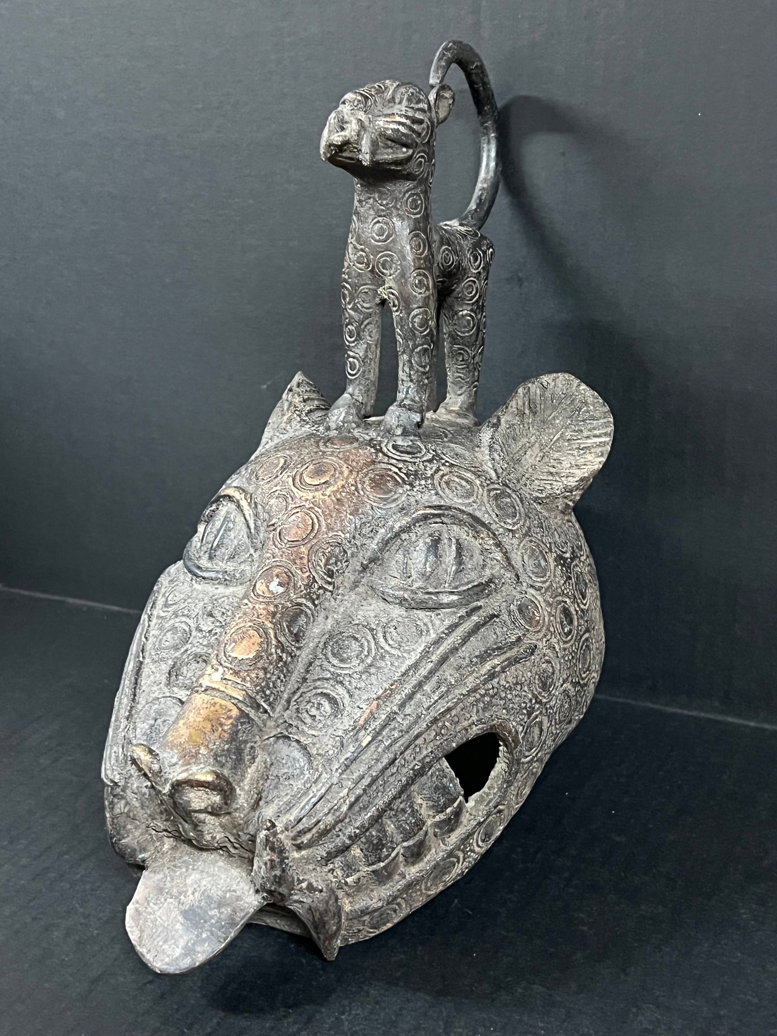 Bronze Benin Leopard Head - 4