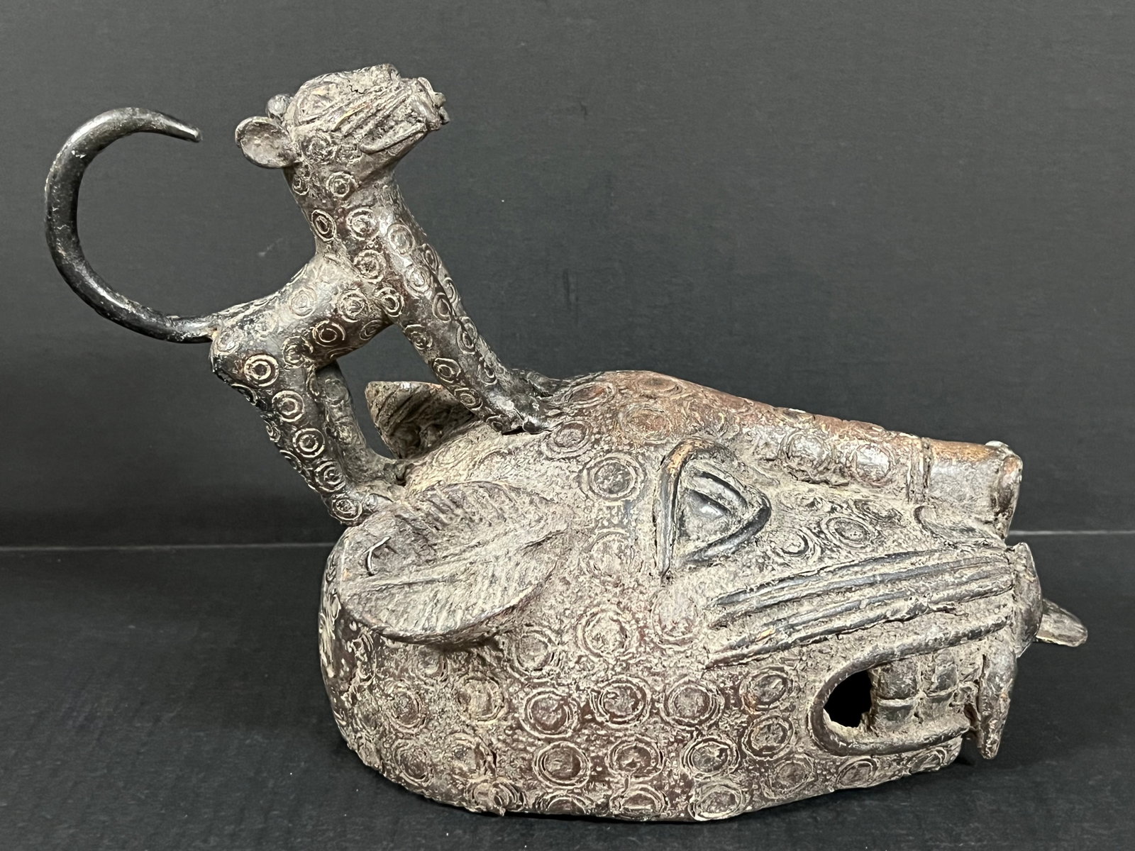 Bronze Benin Leopard Head - 7
