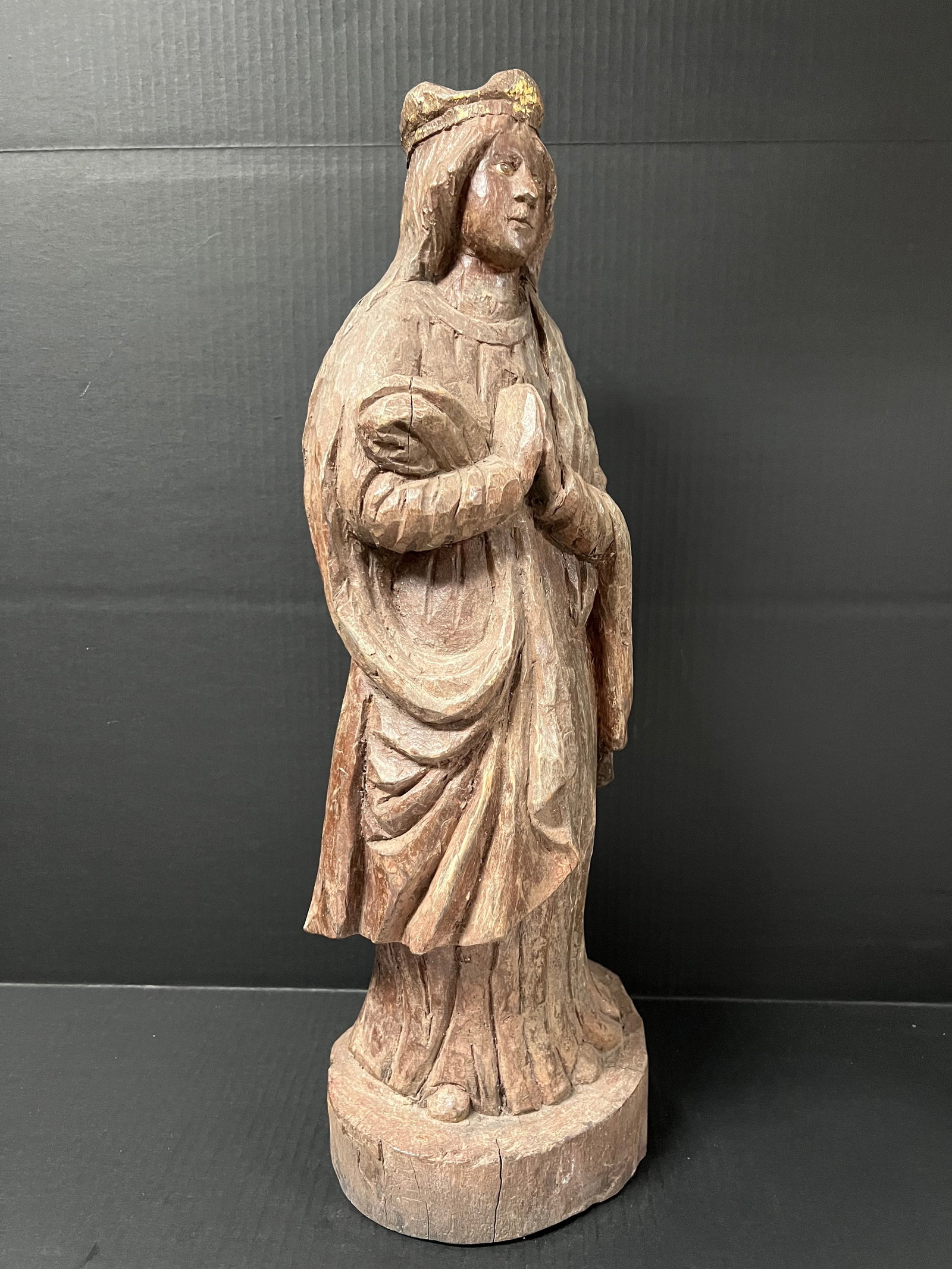 Carved Wood Blessed Virgin Mary - 3