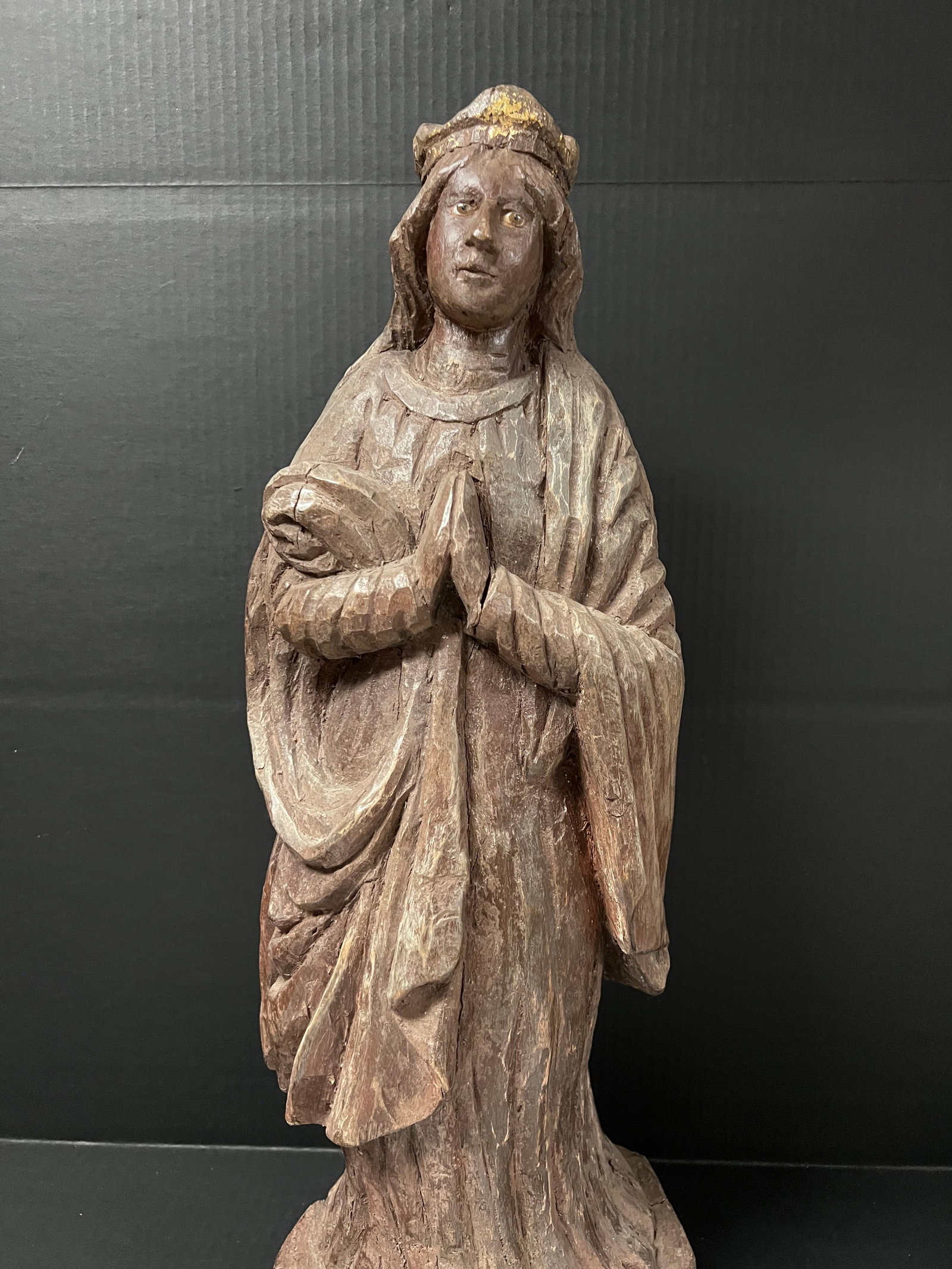 Carved Wood Blessed Virgin Mary - 4