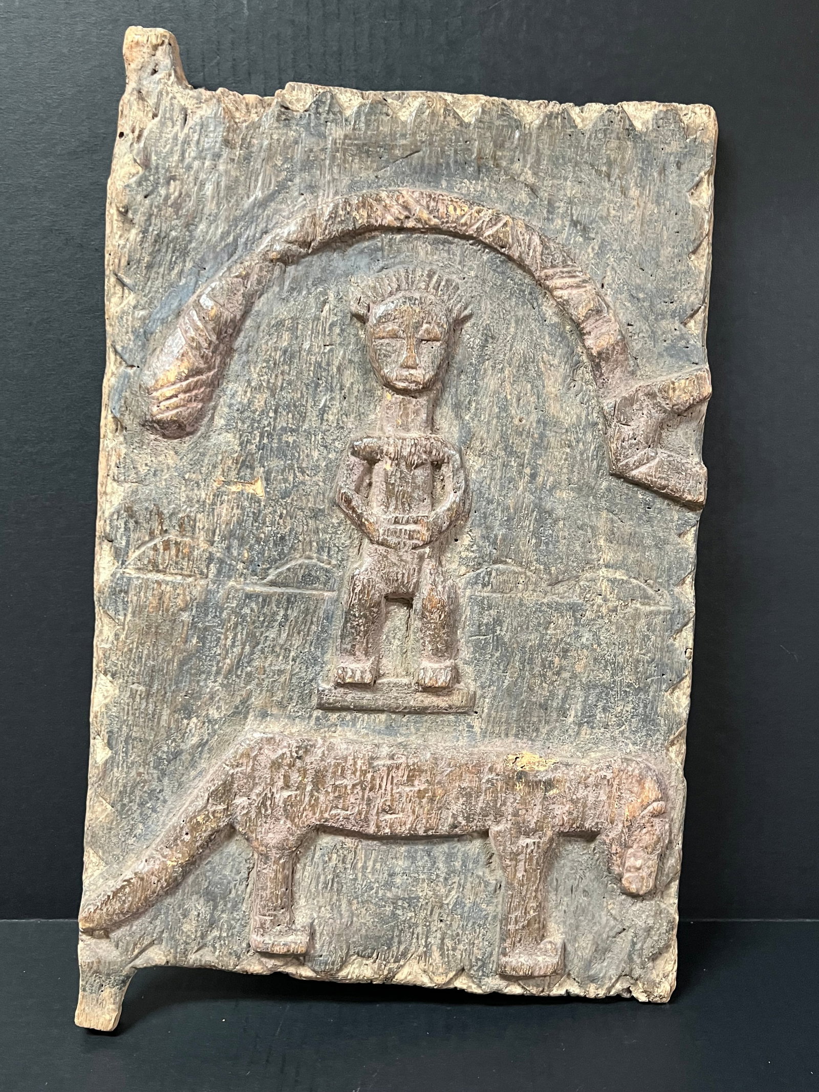 Baule Door: African Tribal Art Baule Door. The dimension is 20 inches high x 12 inches wide. Please be aware that some of the items are vintage, secondhand, old ages, antiques and may have a defects or sign of ag