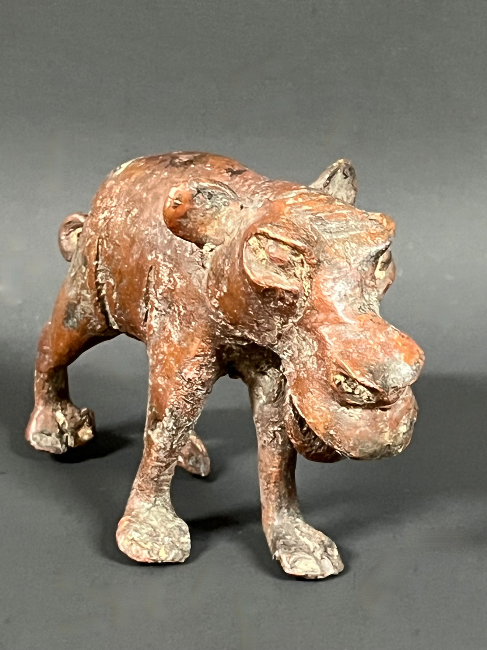 Bronze Hippopotamus Sculpture: African Tribal Art Bronze Hippopotamus Sculpture. The dimension is 3.25 inches high x 2 inches depth x 5 inches wide. Please be aware that some of the items are vintage, secondhand, old ages,
