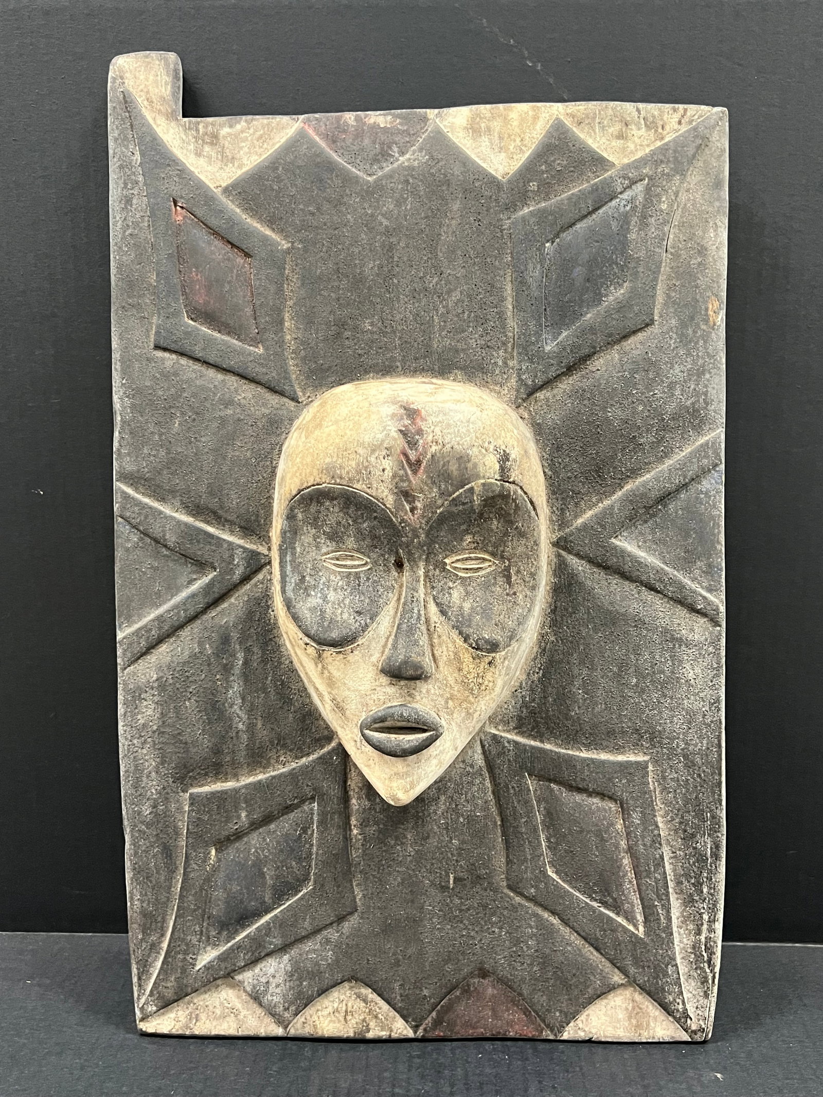 Fang Door: African Tribal Art Fang Door. The dimension is 22.5 inches high x 14 inches wide. Please be aware that some of the items are vintage, secondhand, old ages, antiques and may have a defects or sign of