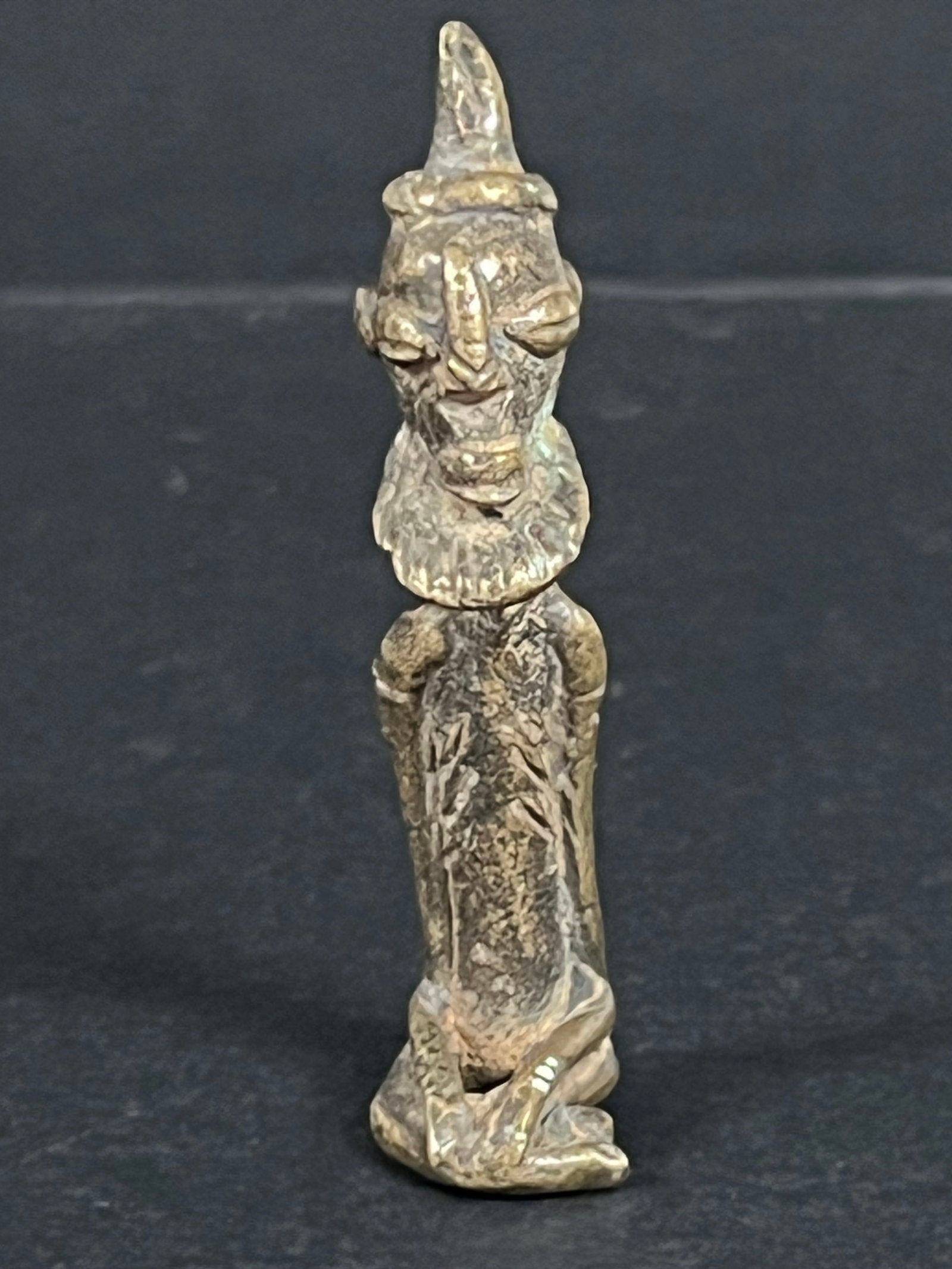 Dogon Bronze Statue: African Tribal Art Dogon Bronze Statue. The dimension is 3 inches high x 5 inches wide. Please be aware that some of the items are vintage, secondhand, old ages, antiques and may have a defects or