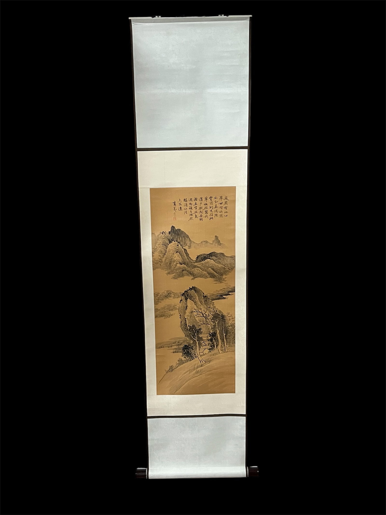 Chinese Scroll Painting: Chinese Art Scroll Painting. The dimension is 53 inches high x 13 inches wide. Please be aware that some of the items are vintage, secondhand, old ages, antiques and may have a defects or sign of ages