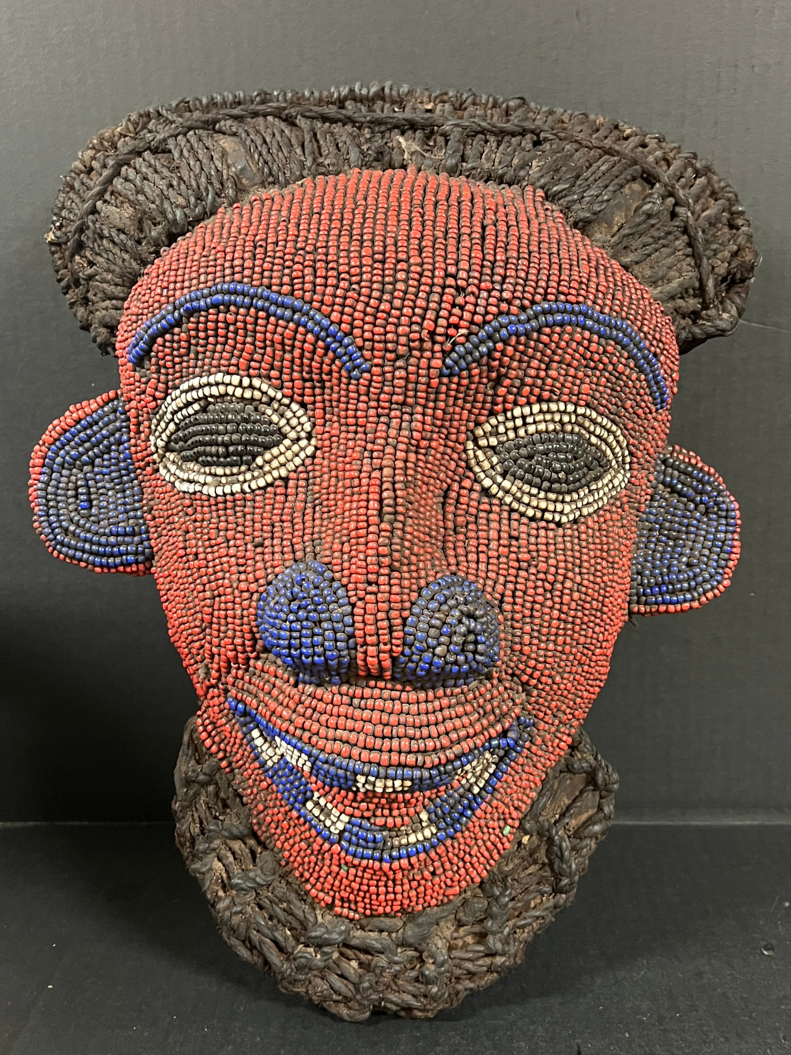 Carved Wood Bamileke Beaded Mask (1 of 7)