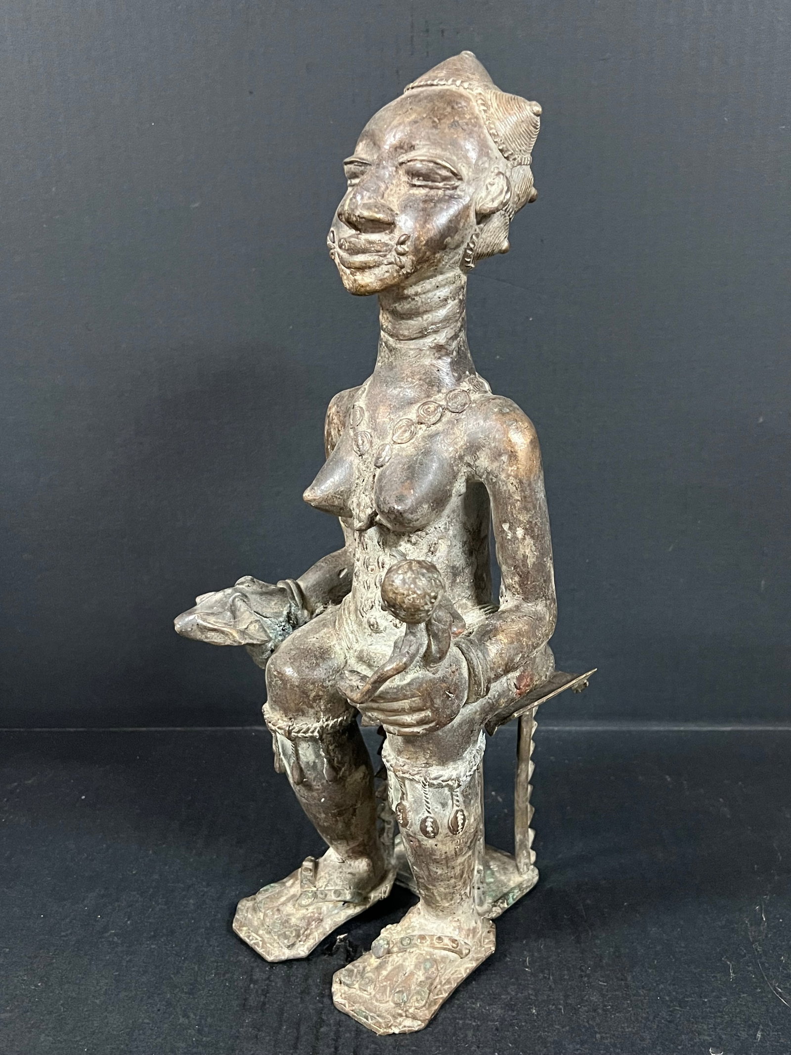 Benin Bronze Statue - 4