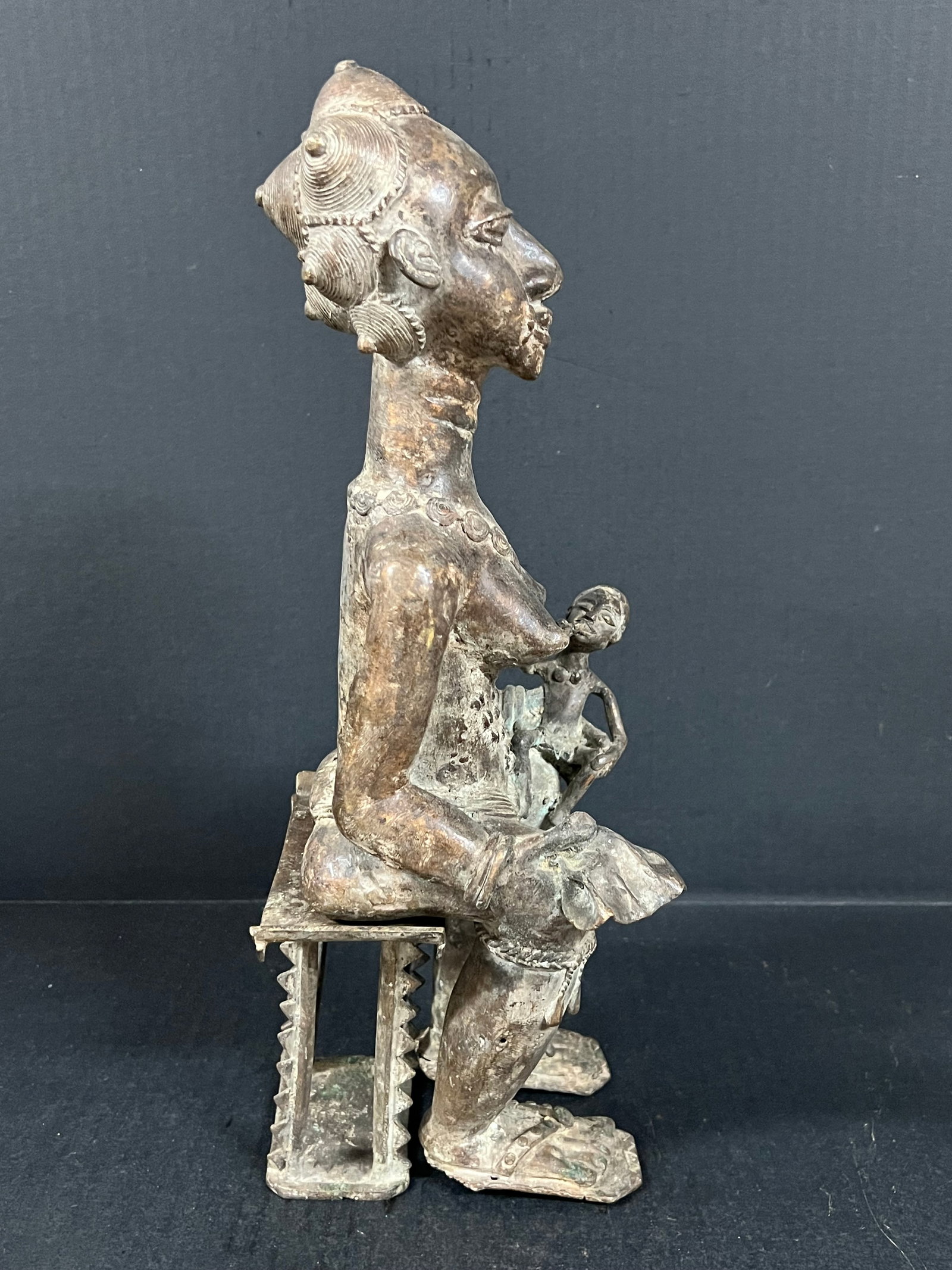 Benin Bronze Statue - 5