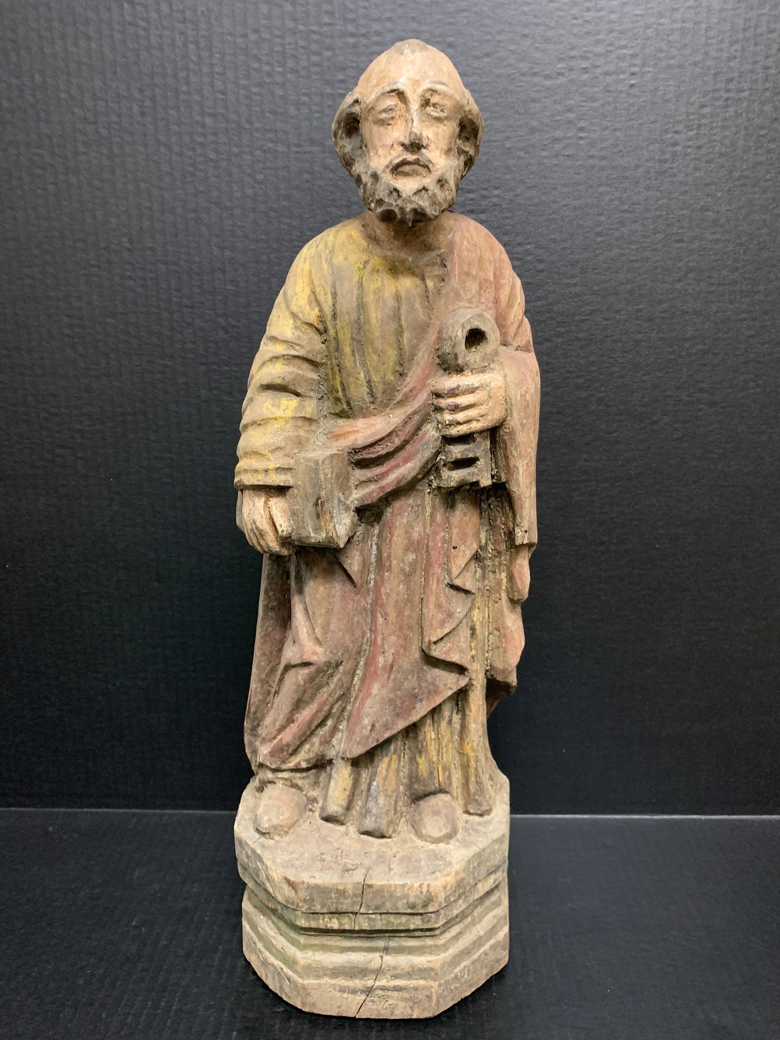 Carved Wood Saint Peter Sculpture (1 of 5)