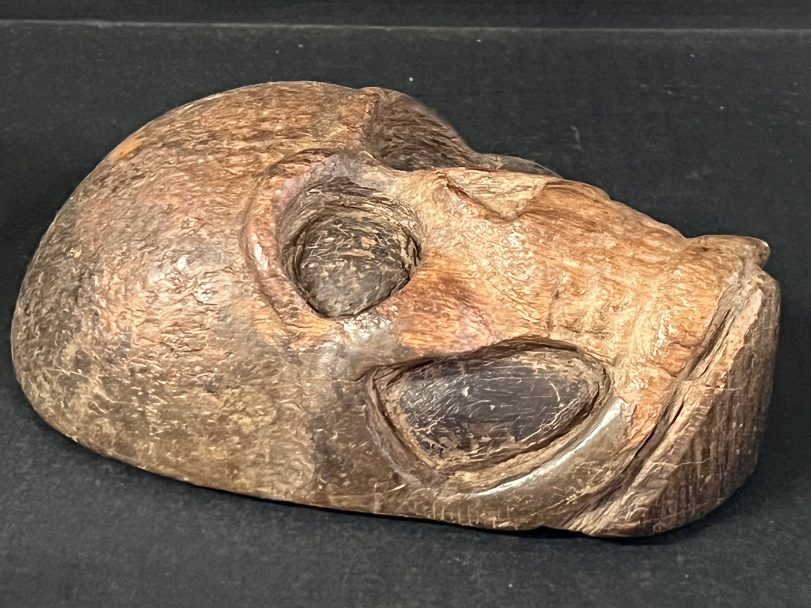 Carved Wood Skull Plaque - 5