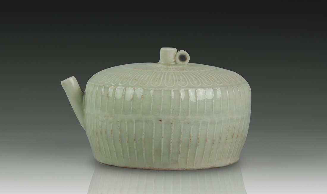 AN EXQUISITE CELADON SCHOLAR`S STUDIO OBJECT. (1 of 6)