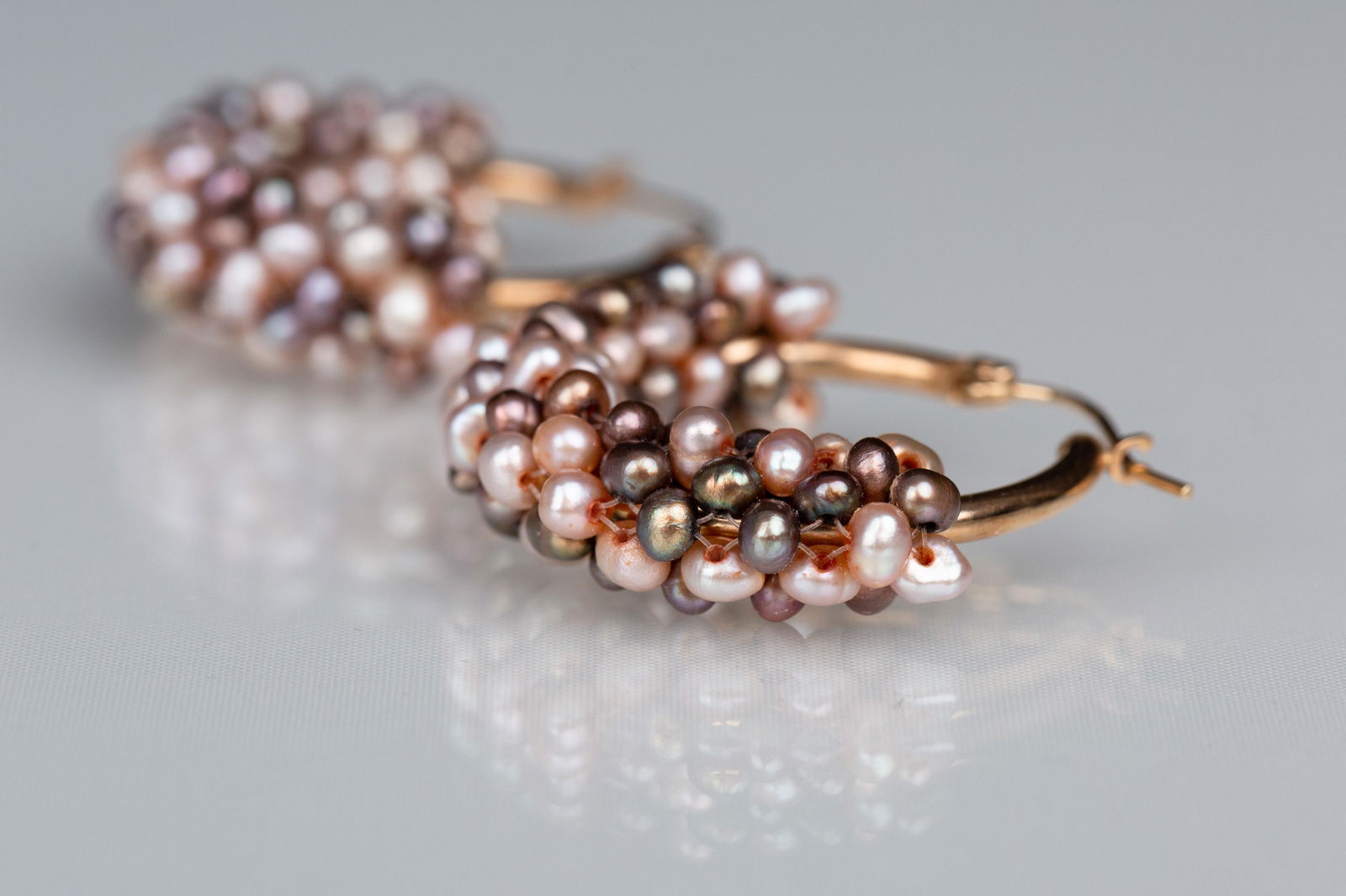 14K ROSE GOLD AND NATURAL PEARL EARRING (1 of 5)