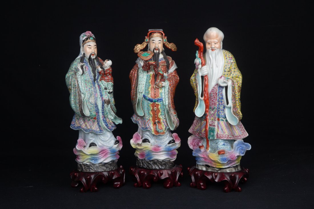 A SET OF LATE QING "FU LU SHOU" STATUES (1 of 6)
