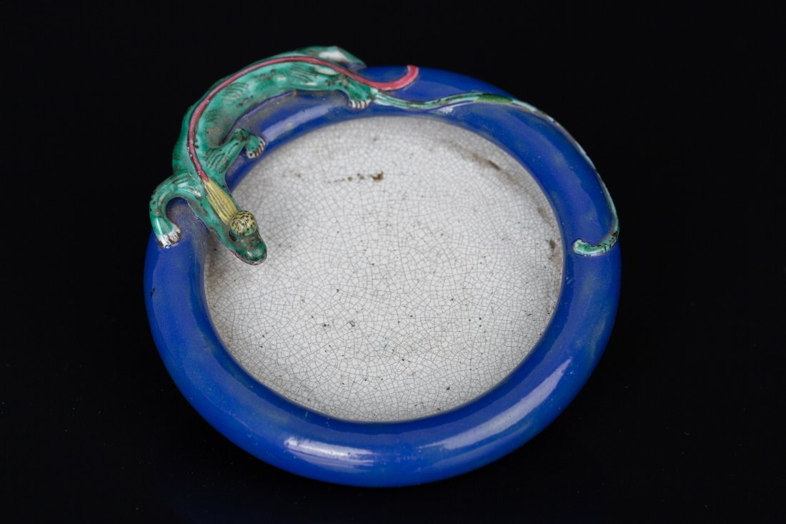 LATE QING CEREMONIAL BLUE GLAZED BRUSH WASH WITH DRAGON (1 of 6)