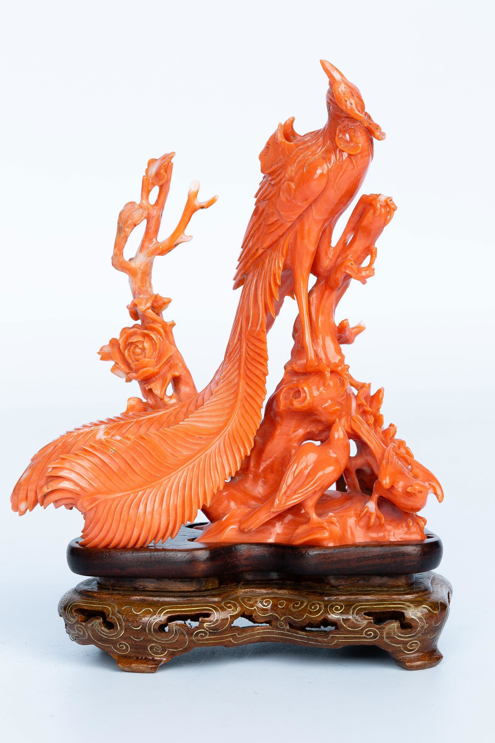 CARVED CORAL PHOENIX STATUE (1 of 7)