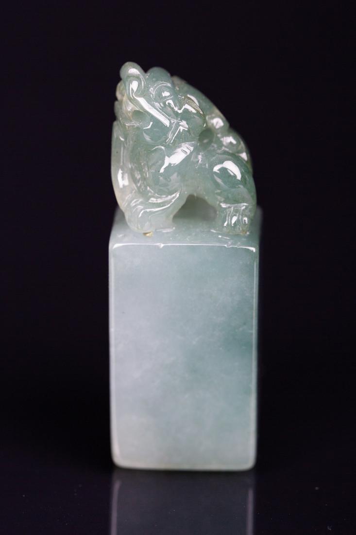 Jadeite type A stamp material: Jadeite type A stamp material. H 4.5cm, W 1.5cm