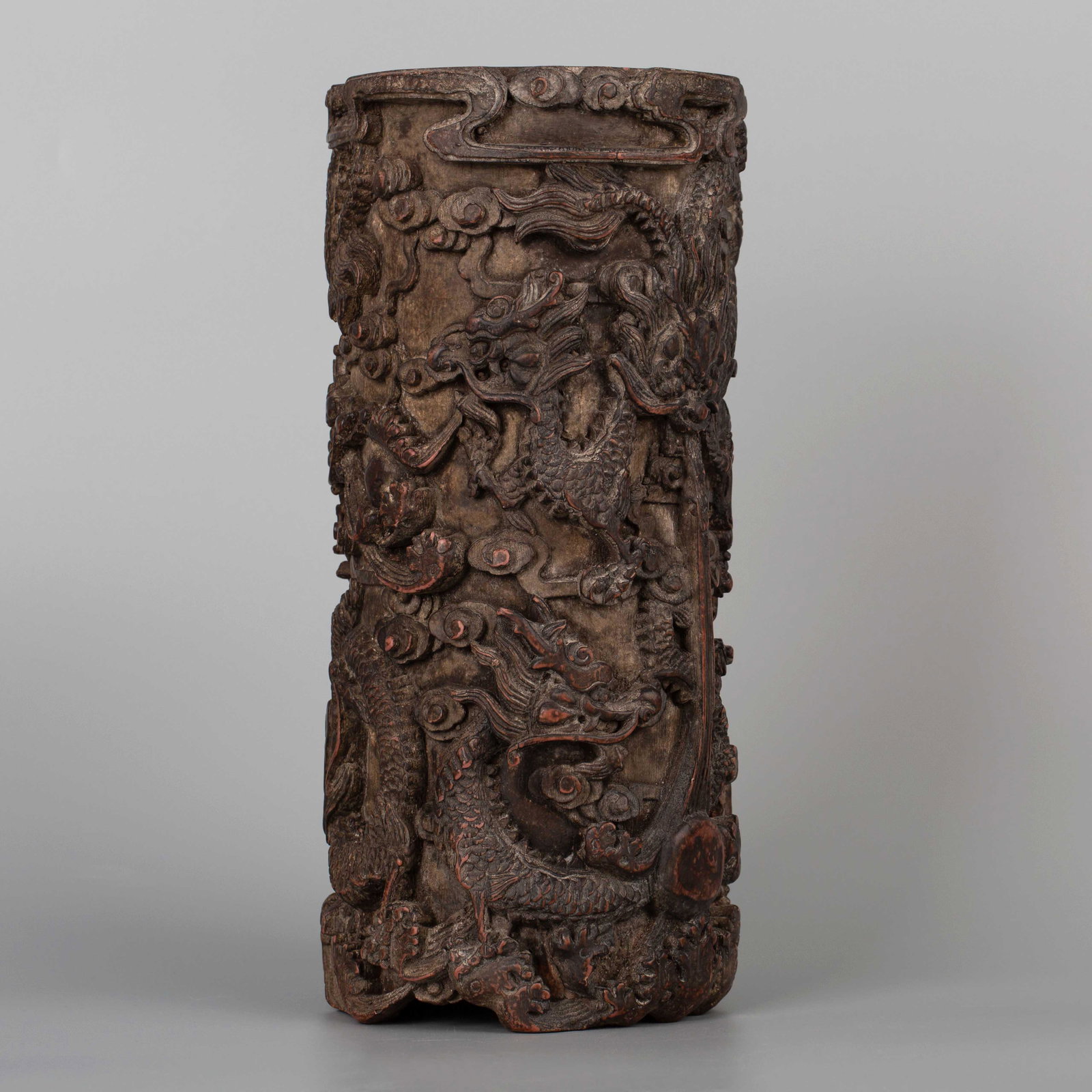 Bamboo carving dragon brush holder (1 of 5)