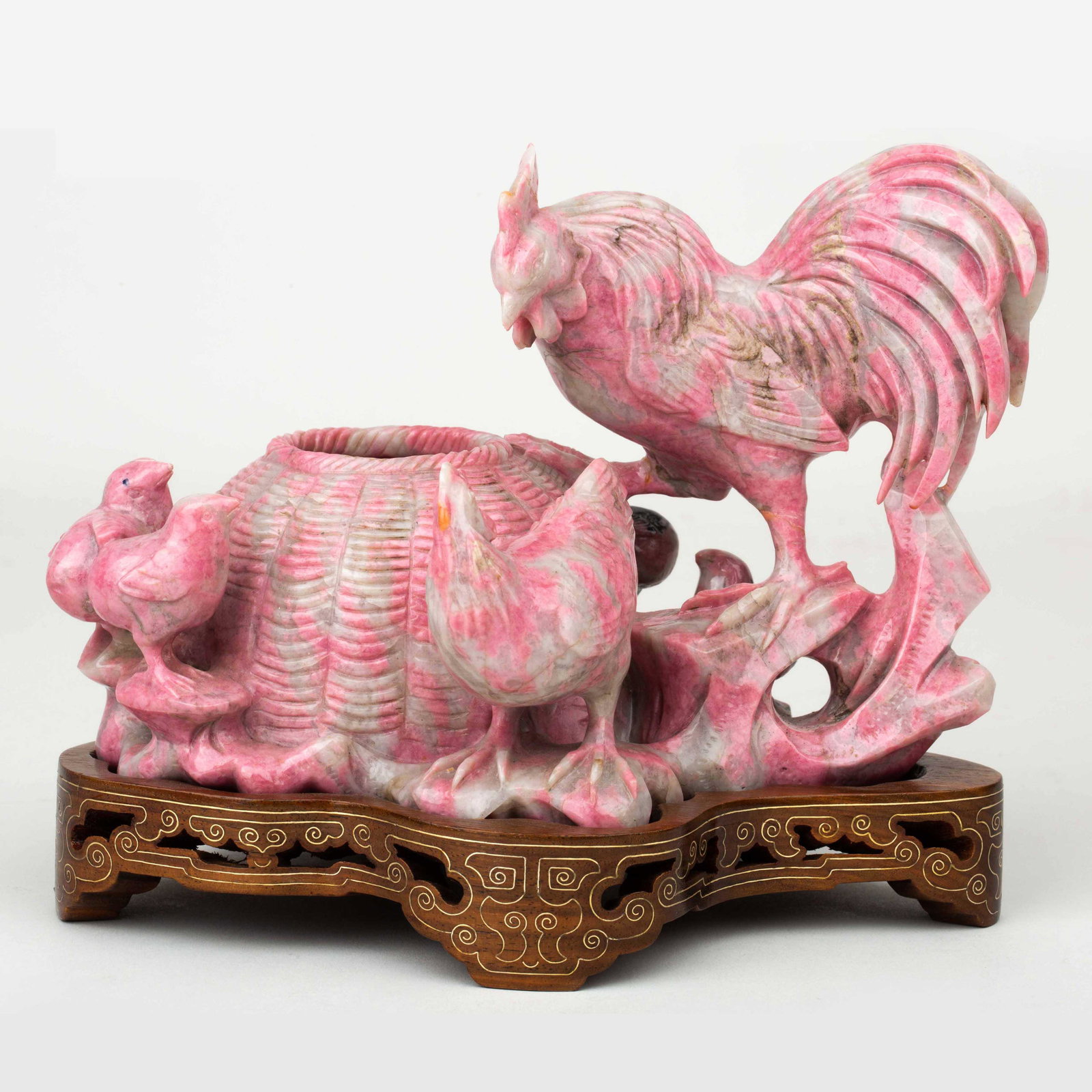 COLORED JADE CHICKEN, 19th century (1 of 6)