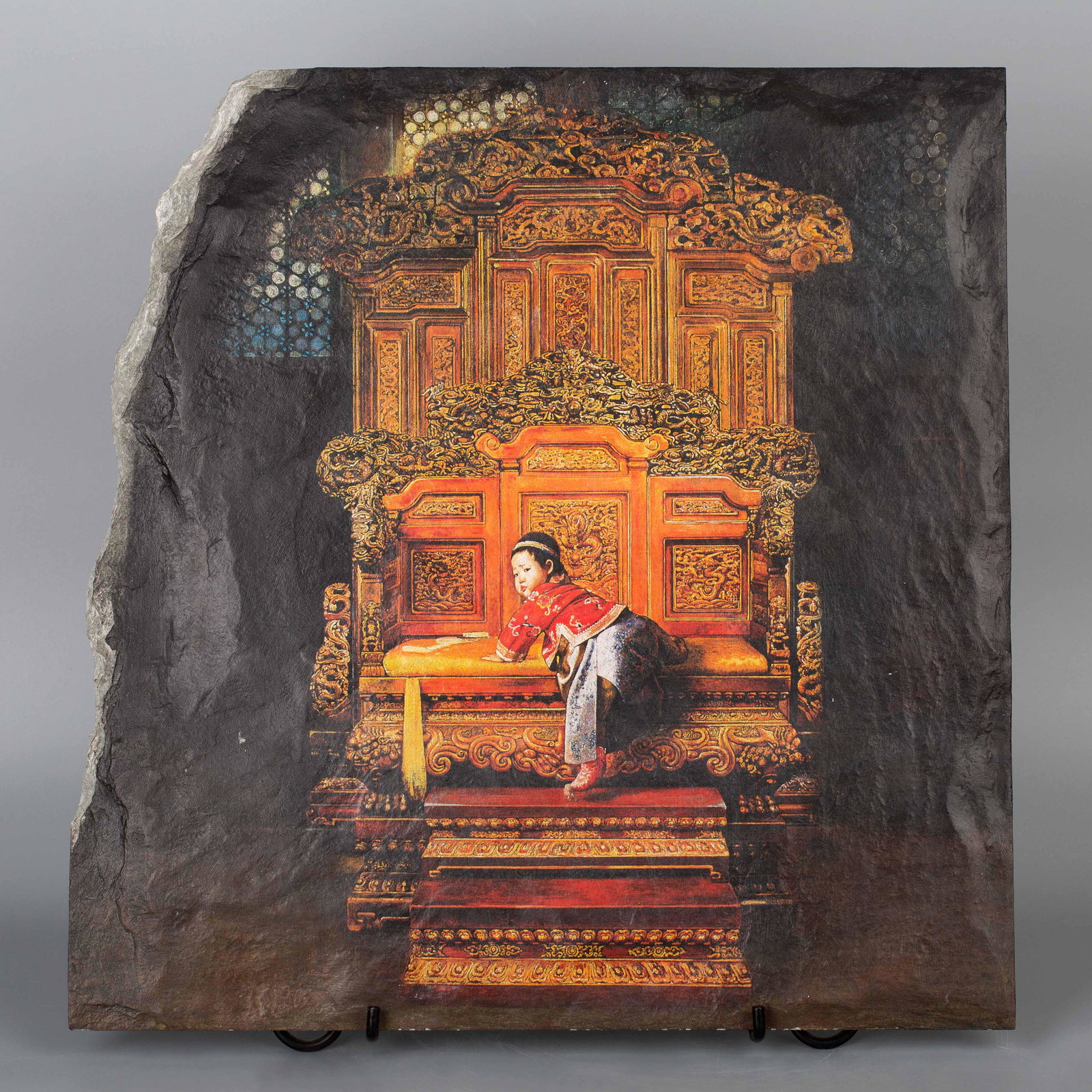 Jiang Guofang , B. 1951 Son of Heaven oil painting: Jiang Guofang, born in 1951 in Jiangxi Province, graduated from the Oil Painting Department of the Central Academy of Fine Arts in 1978 and taught in the school. In 1979, he transferred to the Central