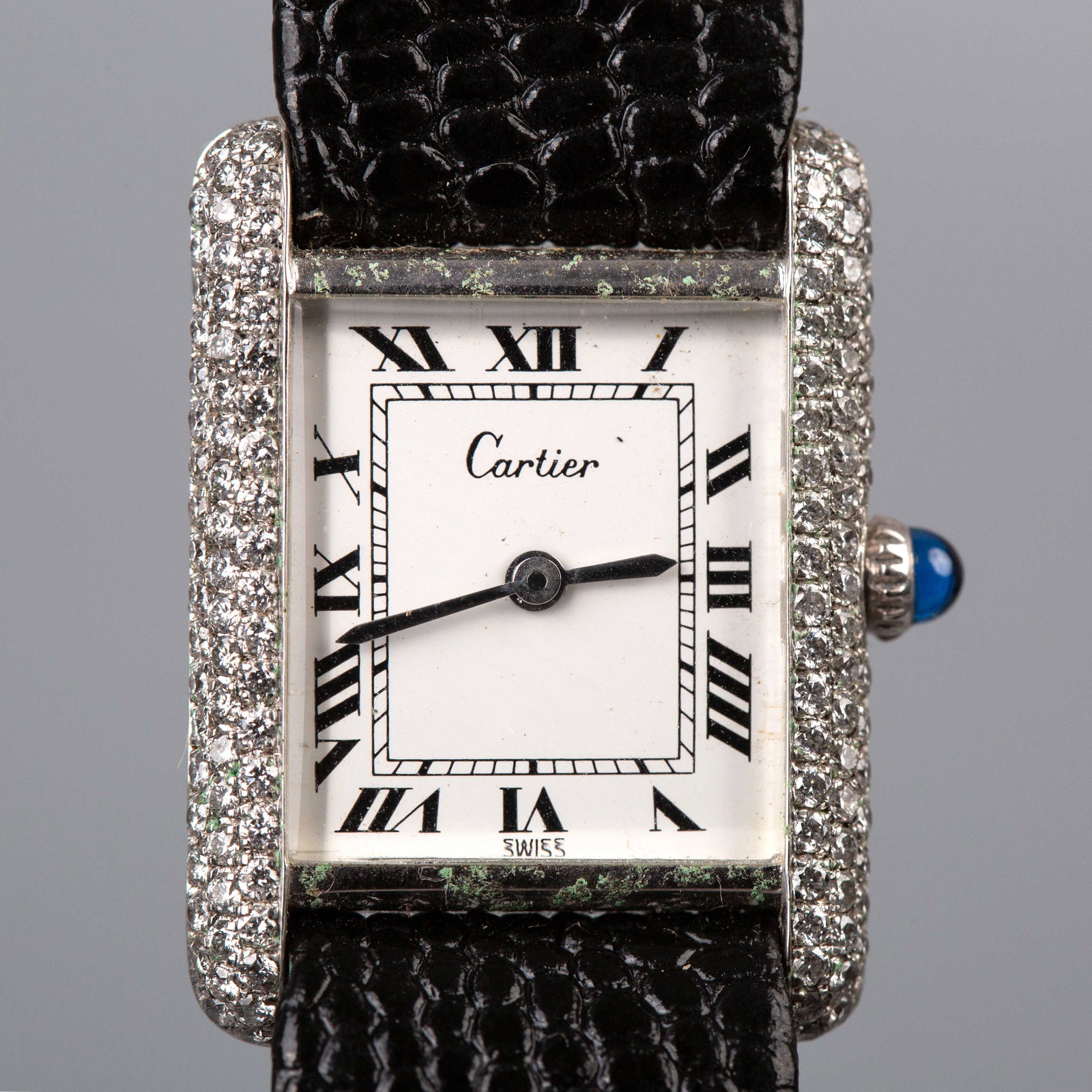 Cartier Mechanical Watch Made of Silver Back Diamond: Cartier Mechanical Watch Made of Silver Back Diamond